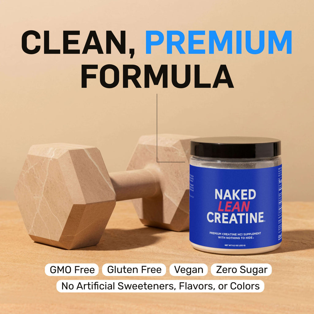 Creatine HCl Powder - Unflavored with an Easy - Mix Workout Format