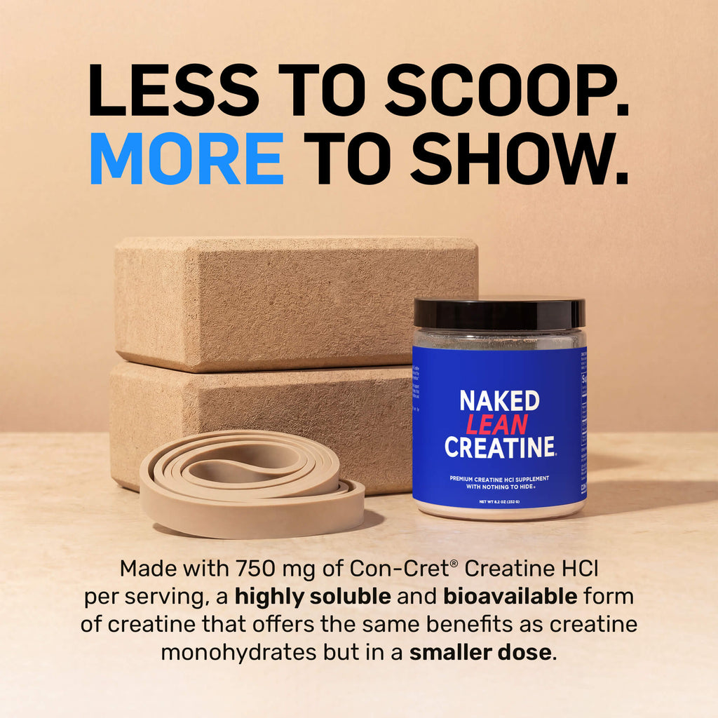 Creatine HCl Powder - Unflavored with an Easy - Mix Workout Format