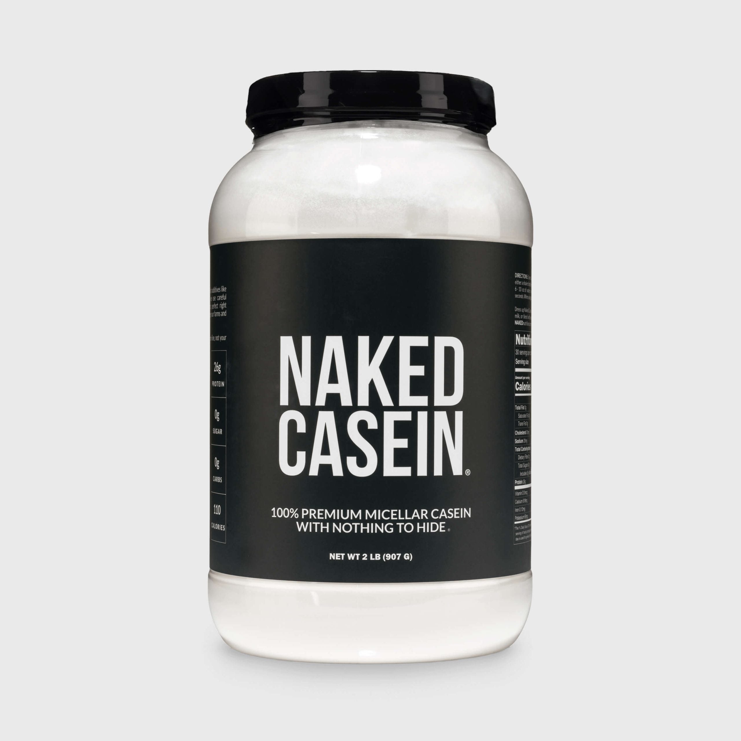 Micellar Casein Protein Powder - Unflavored - Standard Size for Easy Mixing at Home or On the Go
