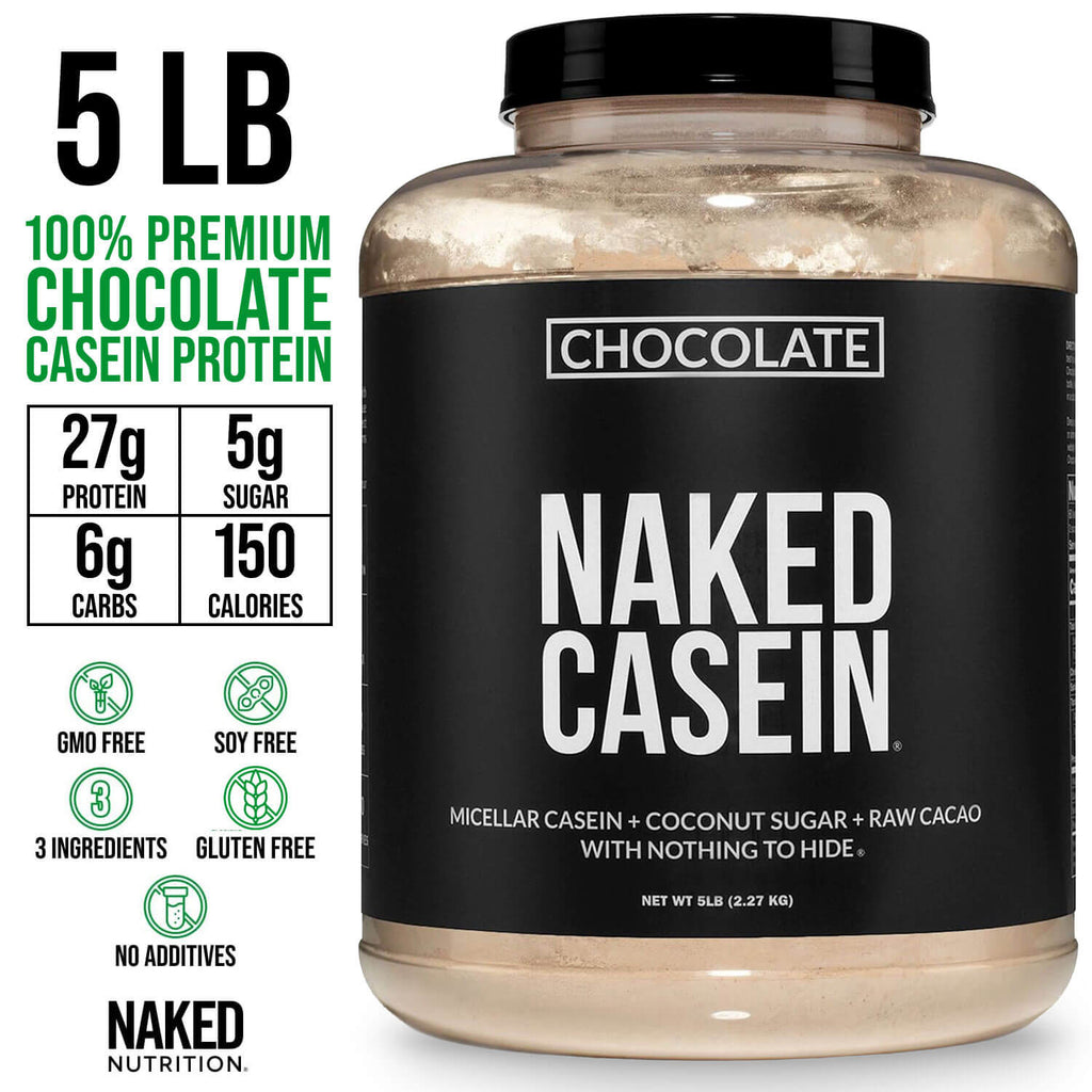 Chocolate Casein Protein Powder - 5LB - Chocolate for Easy Mixing at Home or On the Go