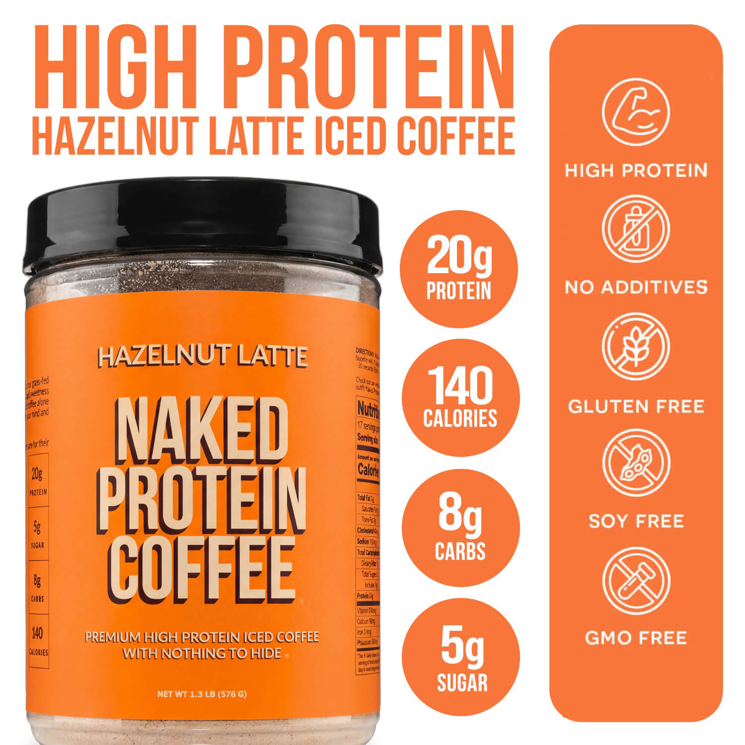 Hazelnut Latte Protein Iced Coffee - Hazelnut Latte with a Convenient Coffee Protein Blend