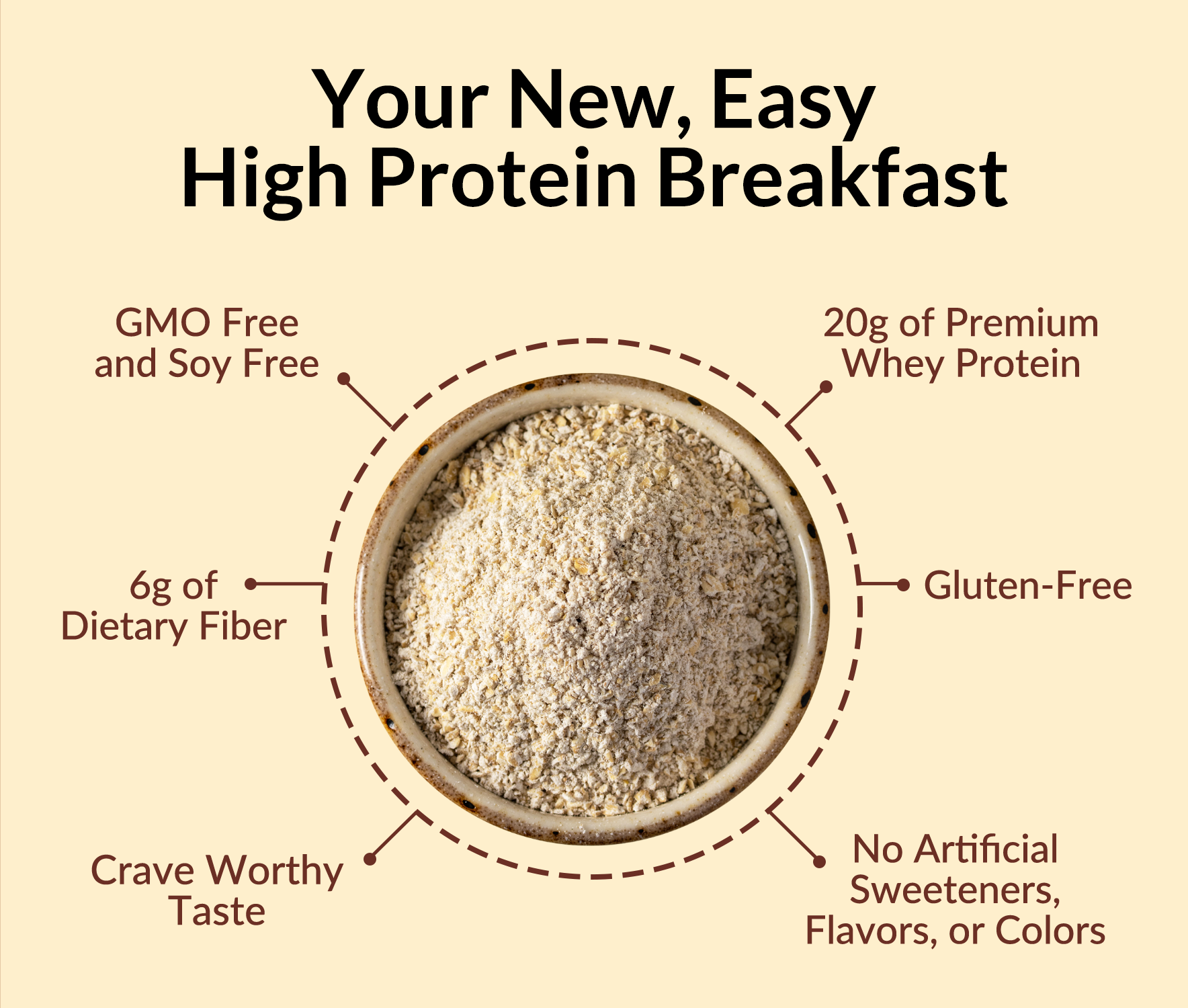 Cinnamon Roll Protein Oats - Cinnamon Roll for Warm, Convenient Morning Meals
