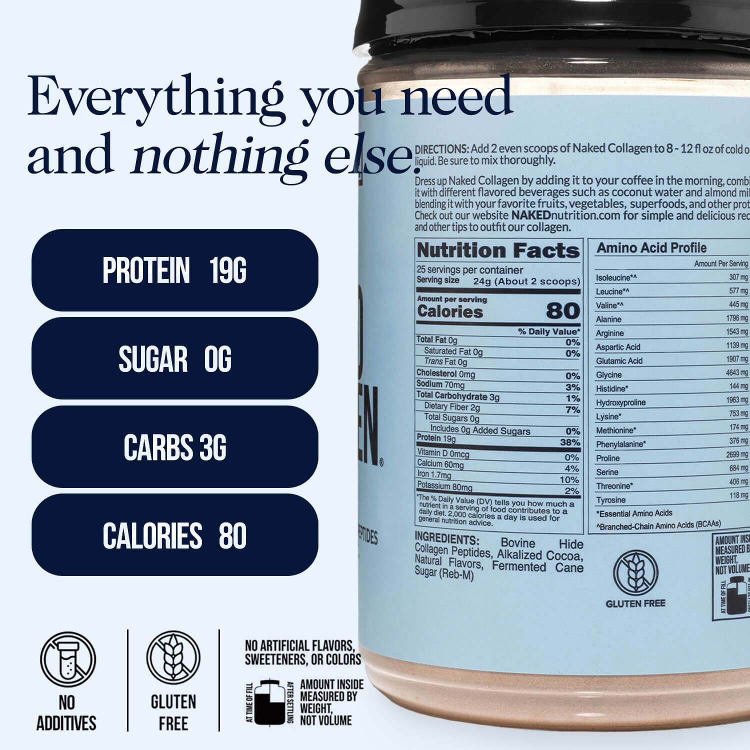 Chocolate Collagen Peptides Powder - Chocolate Collagen Peptides with a Straightforward Collagen Blend