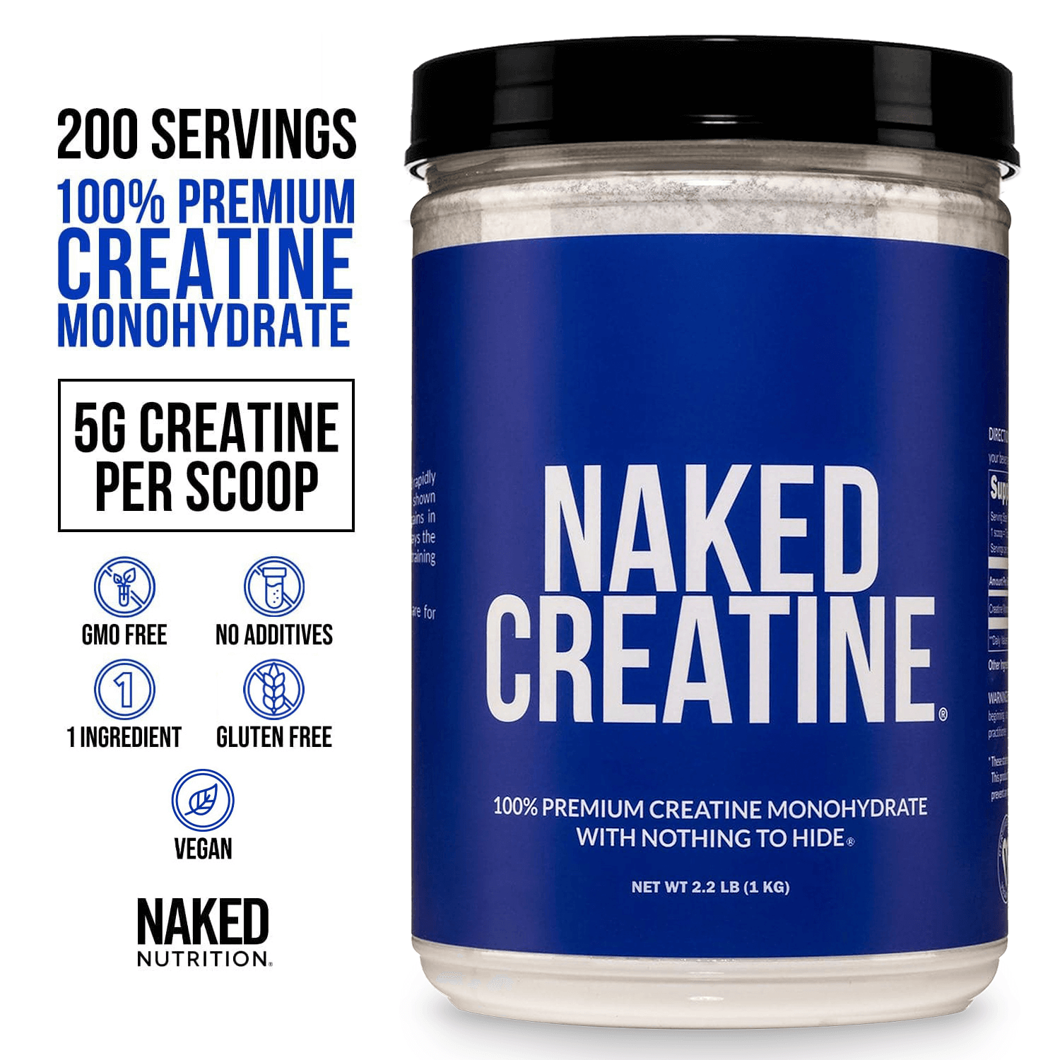 Creatine Monohydrate Powder - Unflavored - Value Size with an Easy - Mix Workout Format