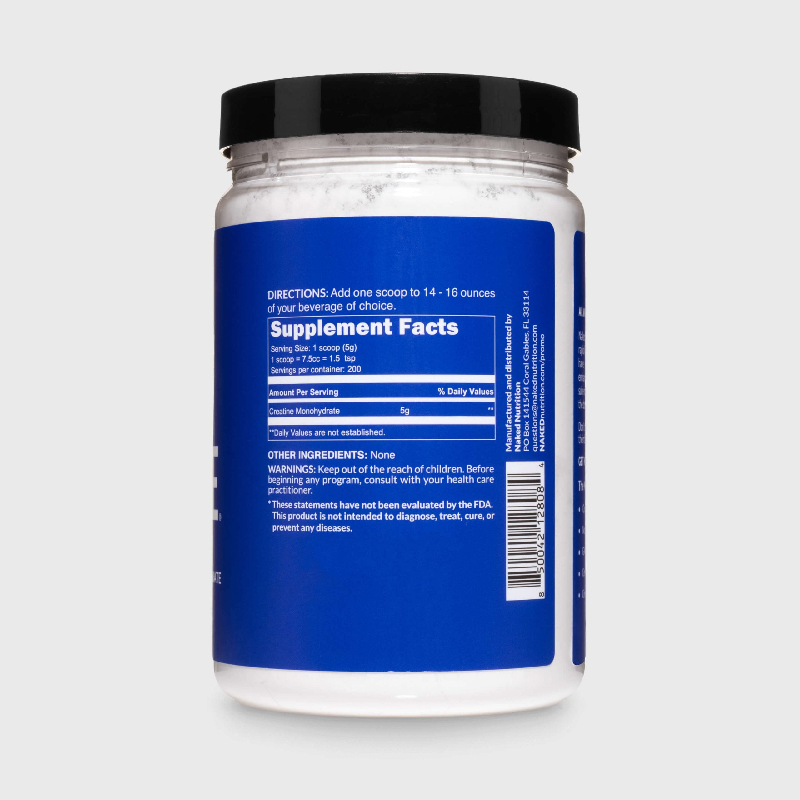 Creatine Monohydrate Powder - Unflavored - Standard Size with an Easy - Mix Workout Format