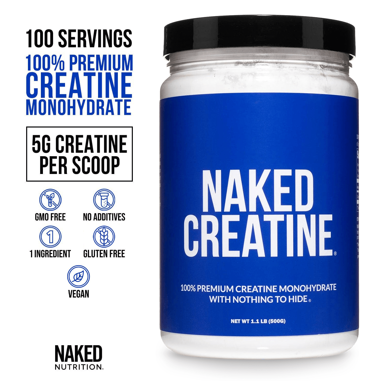 Creatine Monohydrate Powder - Unflavored - Standard Size with an Easy - Mix Workout Format