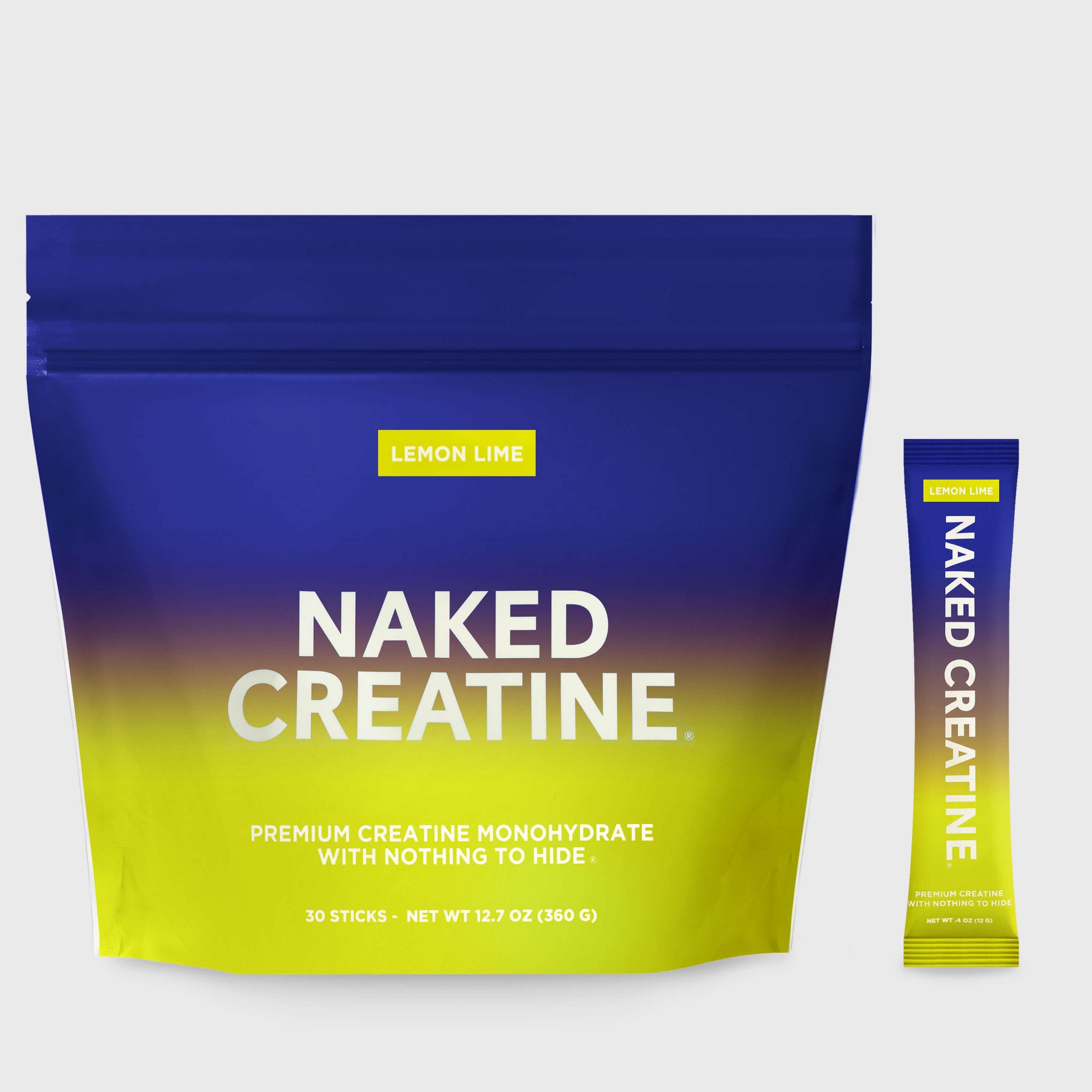 Lemon Lime Creatine Travel Packs - Lemon Lime Sticks with an Easy - Mix Workout Format