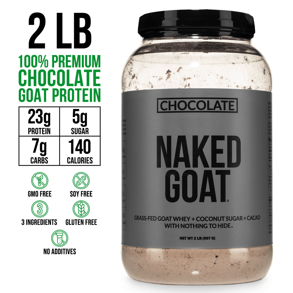 Chocolate Goat Whey Protein Powder - Chocolate for Easy Mixing at Home or On the Go