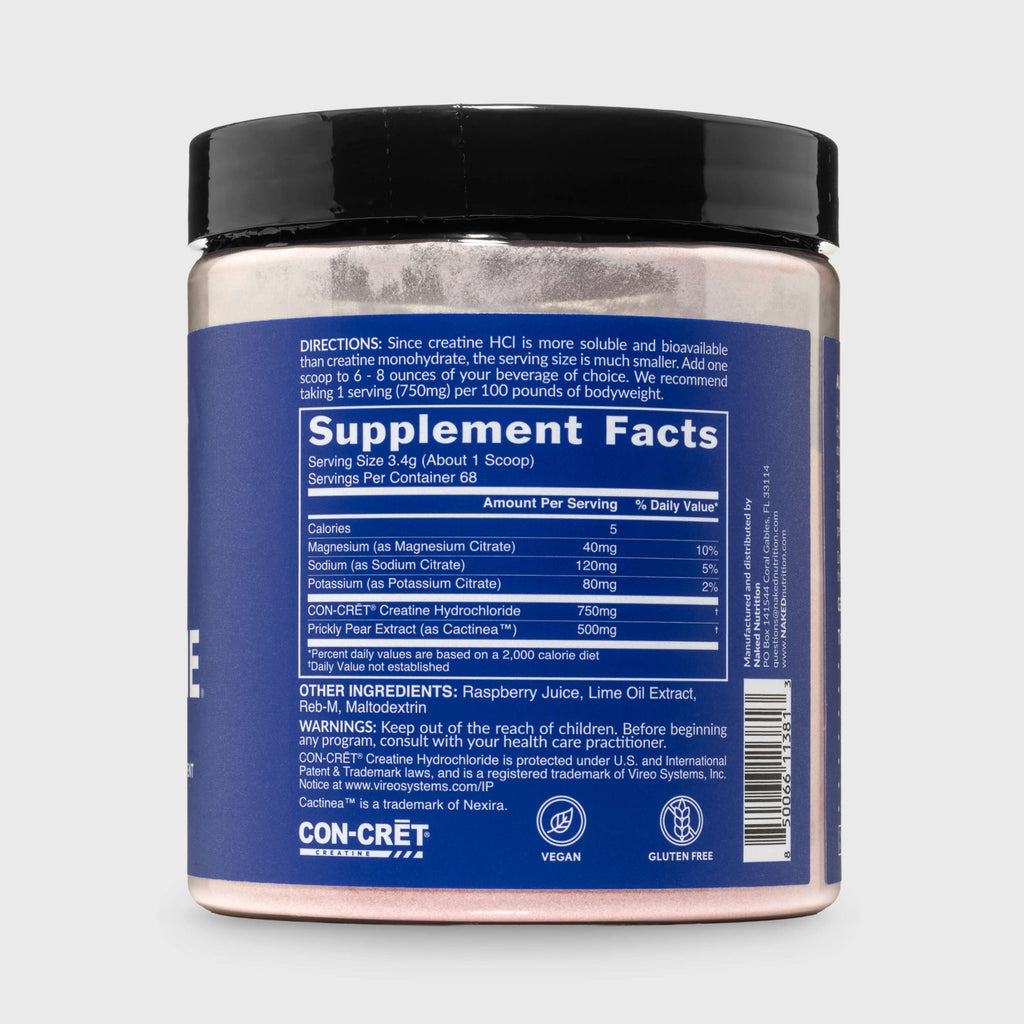 Raspberry Lime Creatine HCl Powder - Raspberry Lime with an Easy - Mix Workout Format