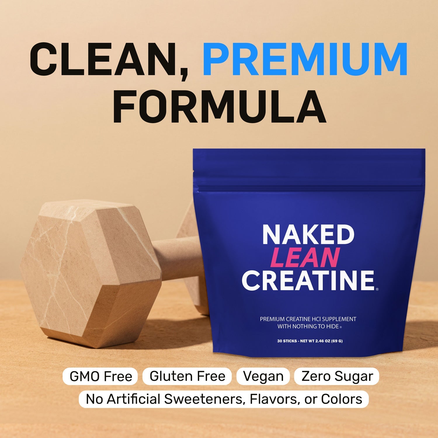 Creatine HCl Travel Packets - Stick Packs with an Easy - Mix Workout Format