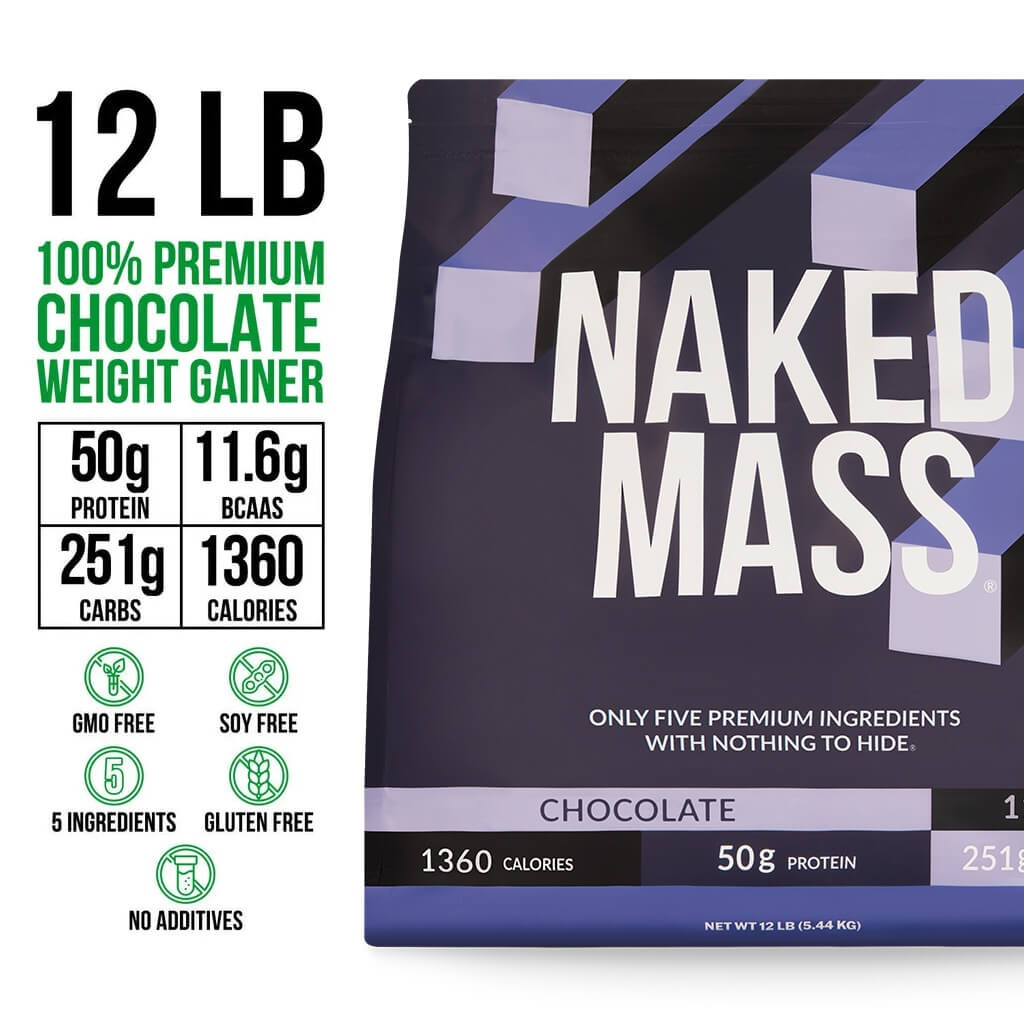 Chocolate Mass Gainer Protein Supplement - Chocolate 12LB with an Easy - Mix High - Calorie Formula