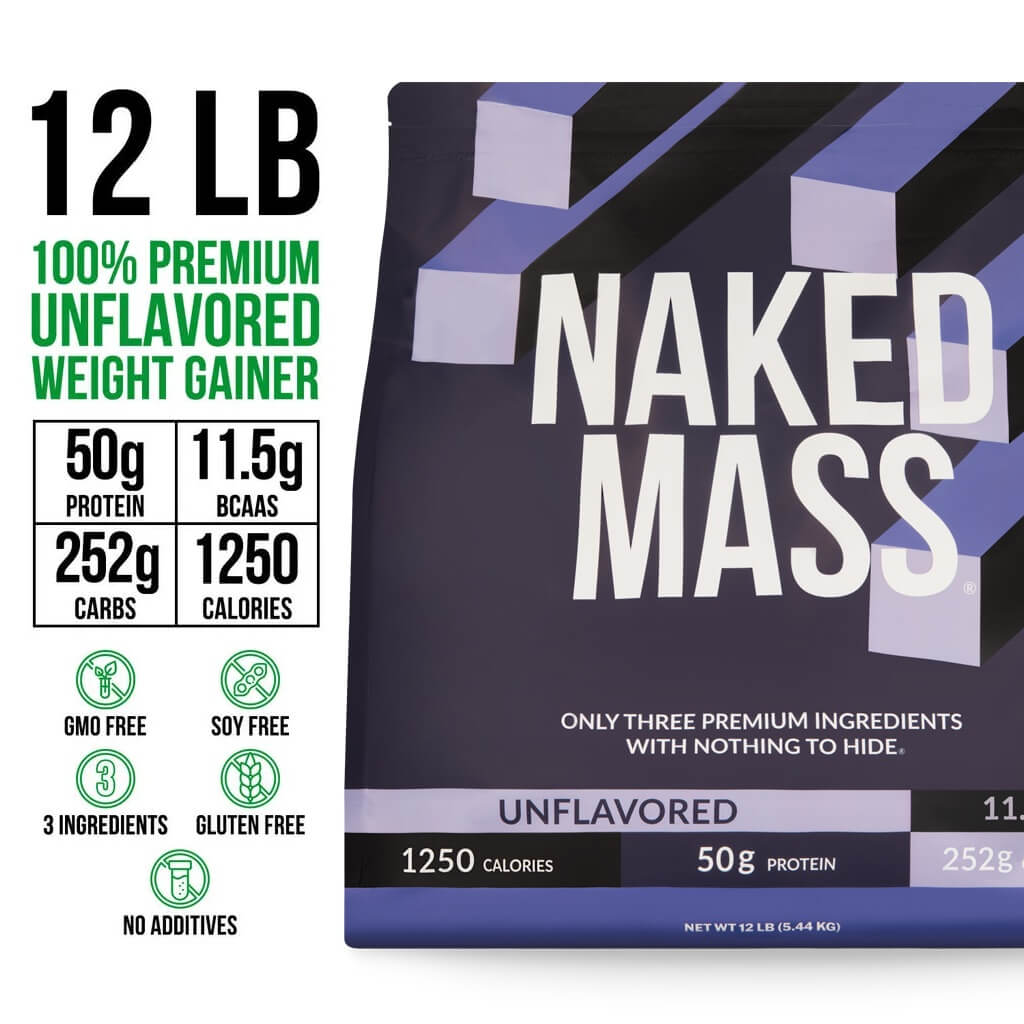 Mass Gainer Protein Supplement - Unflavored 12LB with an Easy - Mix High - Calorie Formula