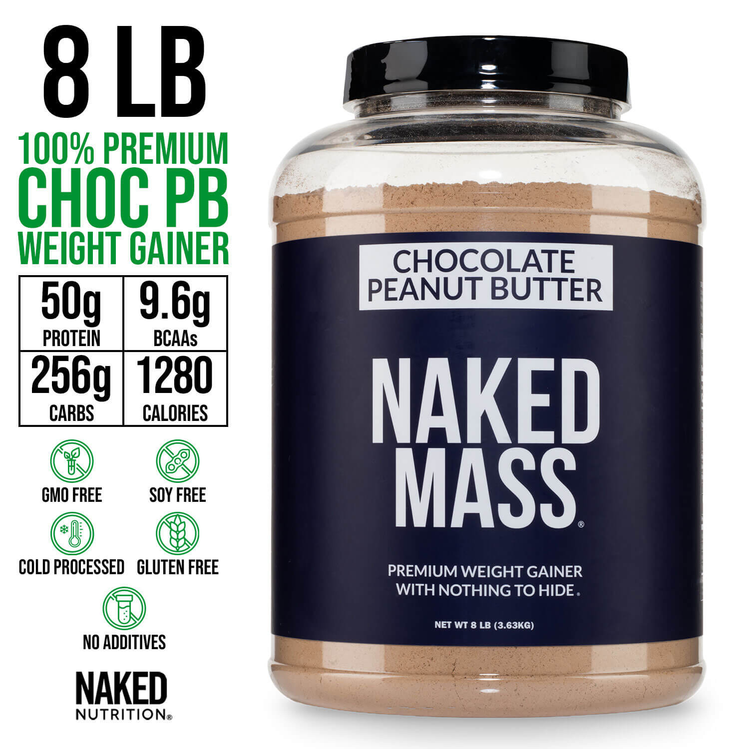 Chocolate Peanut Butter Mass Gainer Protein Supplement - Chocolate PB with an Easy - Mix High - Calorie Formula