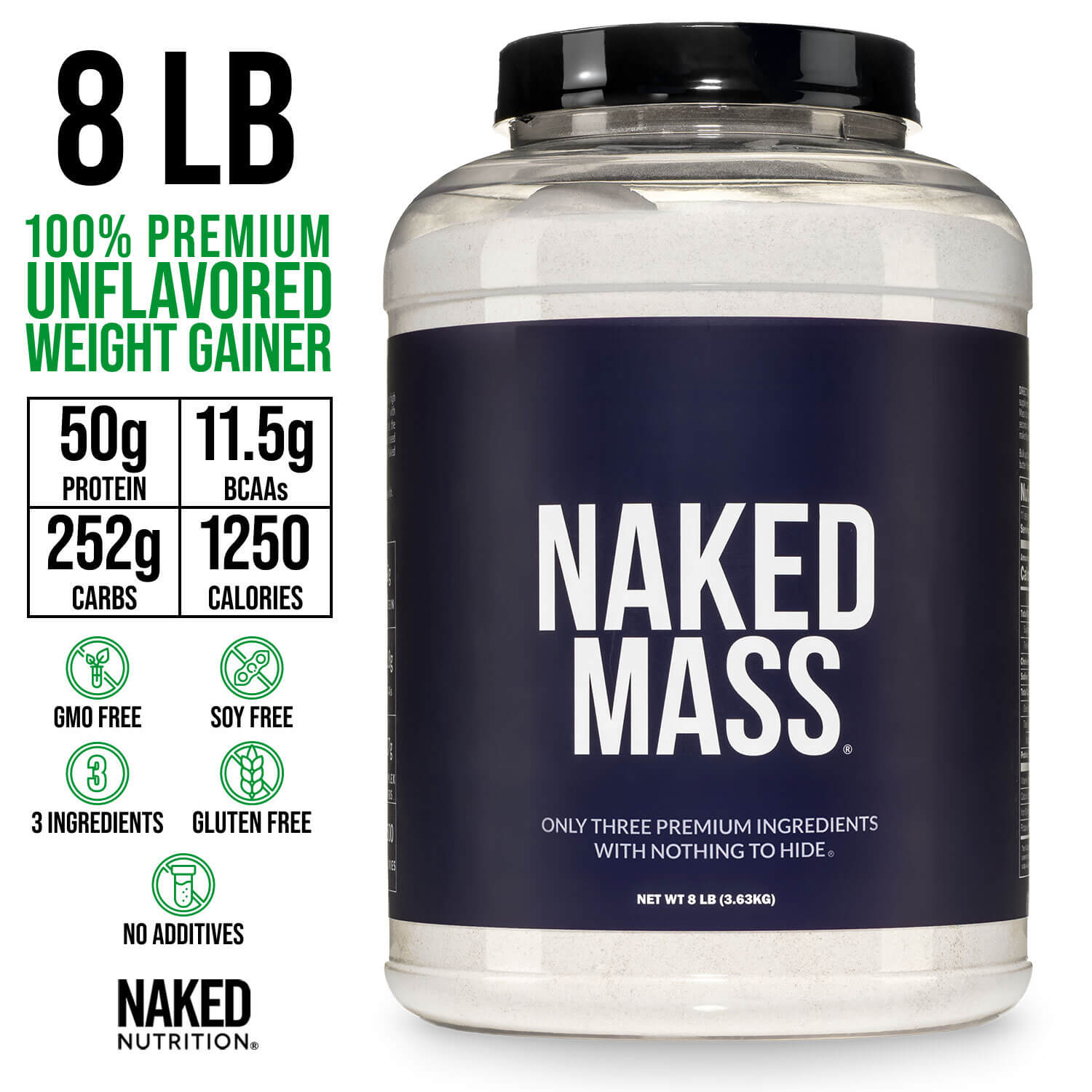 Mass Gainer Protein Supplement - Unflavored with an Easy - Mix High - Calorie Formula
