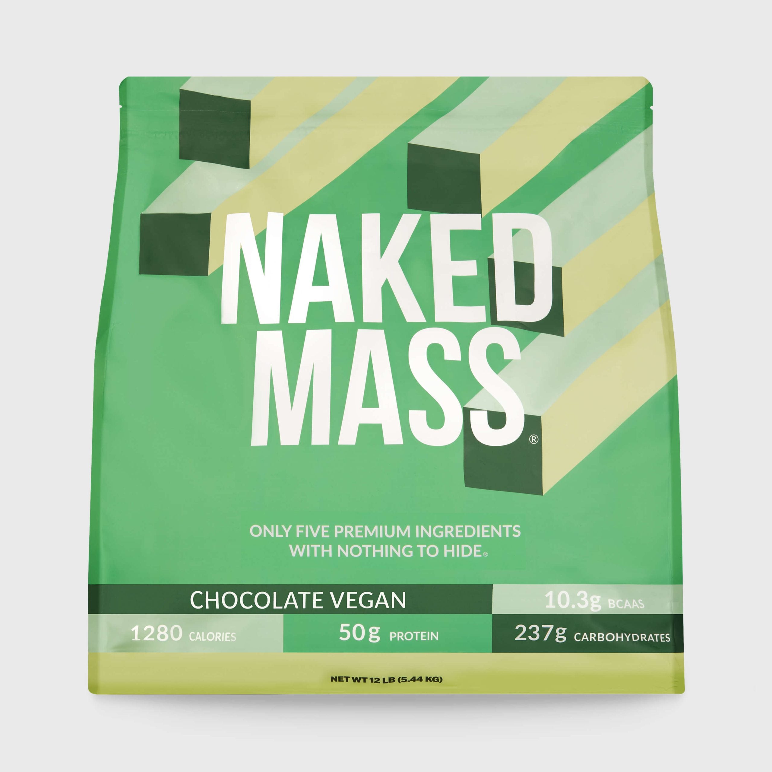 Chocolate Vegan Mass Gainer Supplement - Chocolate (Vegan) 12LB with an Easy - Mix High - Calorie Formula