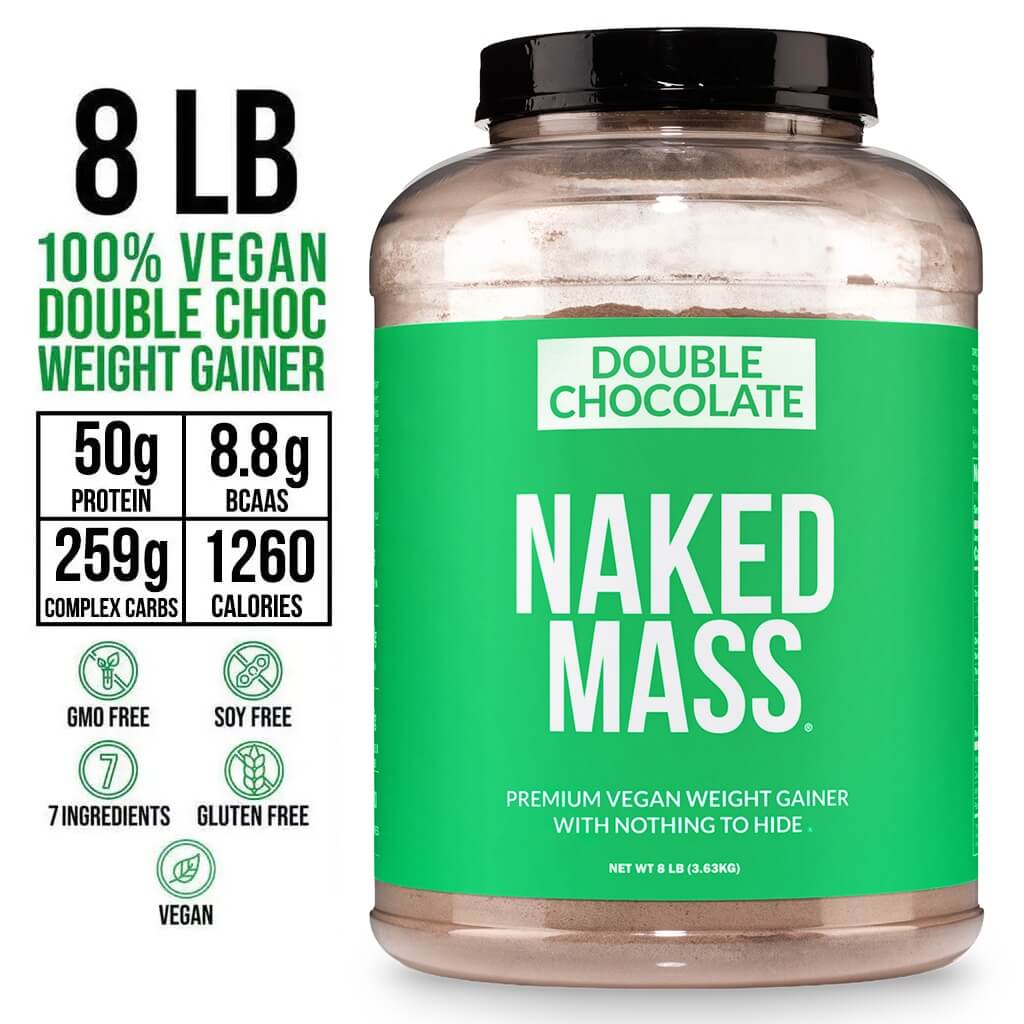 Double Chocolate Vegan Mass Gainer Supplement - Double Chocolate (Vegan) with an Easy - Mix High - Calorie Formula