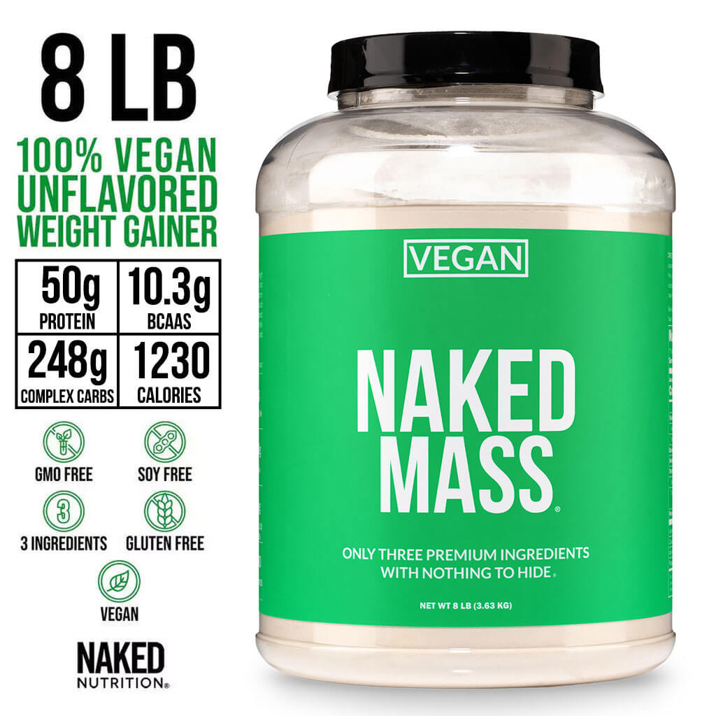 Vegan Mass Gainer Supplement - Unflavored (Vegan) with an Easy - Mix High - Calorie Formula