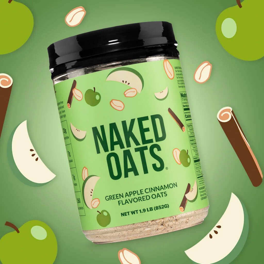 Green Apple Cinnamon Protein Oats - Green Apple Cinnamon for Warm, Convenient Morning Meals
