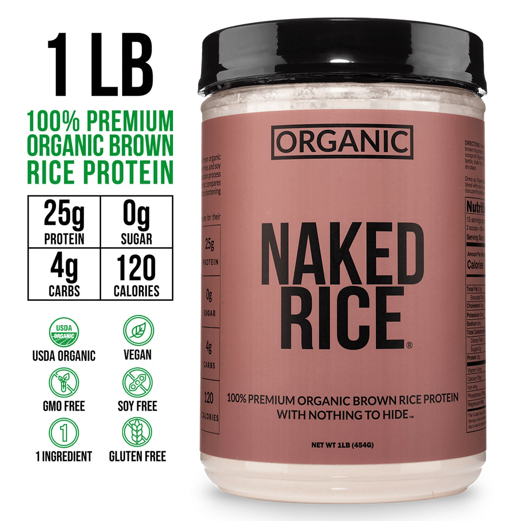 Organic Brown Rice Protein Powder 1lb - Unflavored 1LB for Easy Mixing at Home or On the Go