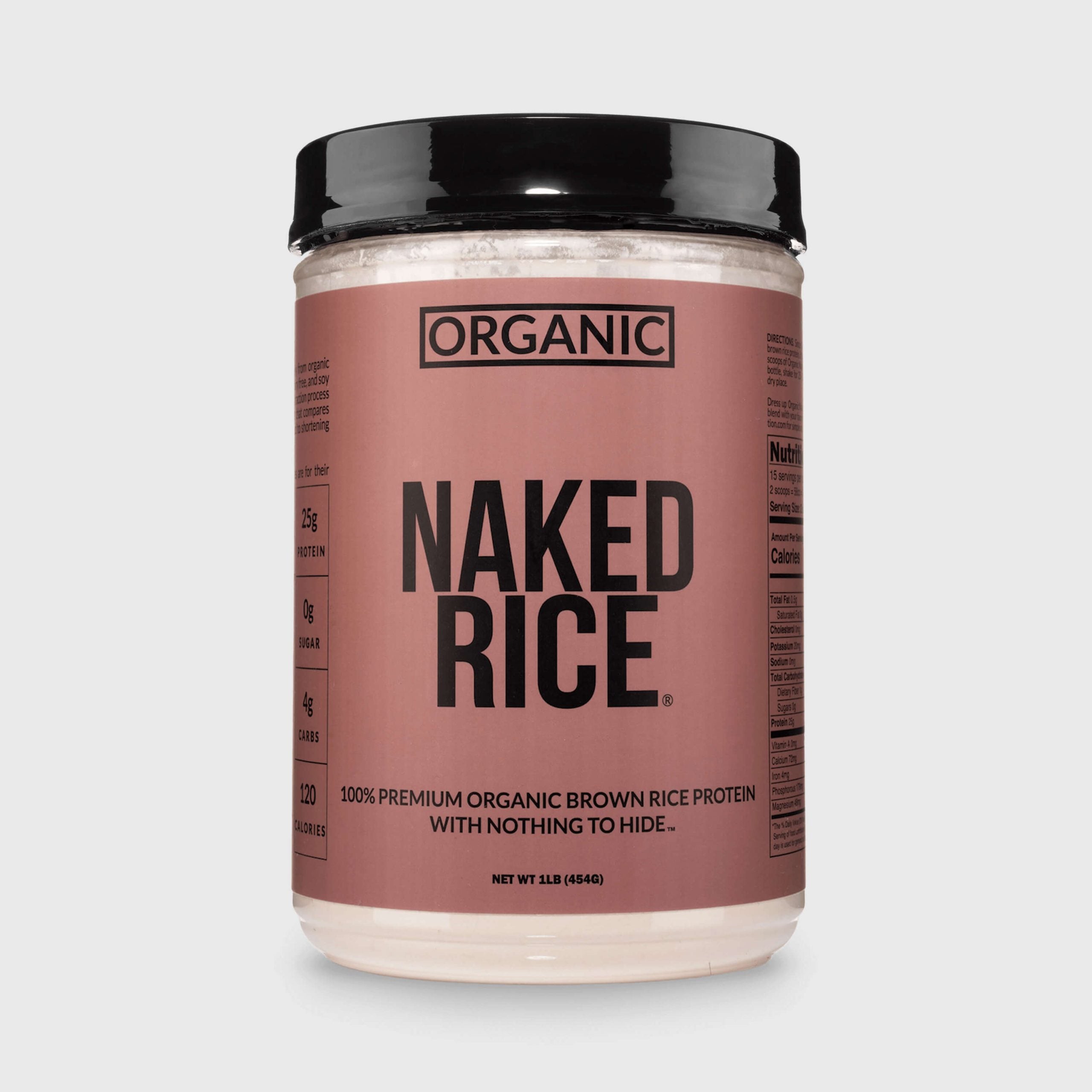 Organic Brown Rice Protein Powder 1lb - Unflavored 1LB for Easy Mixing at Home or On the Go
