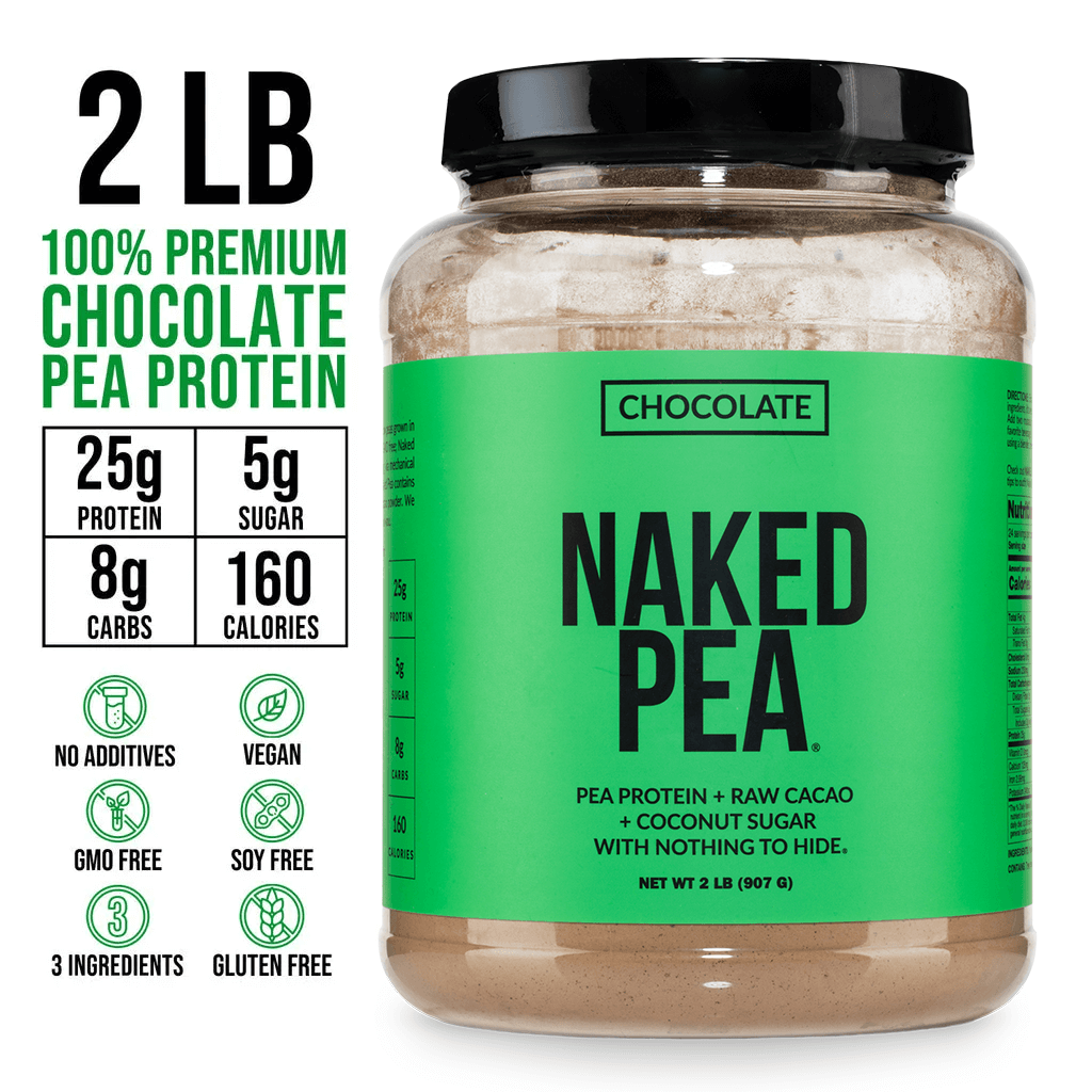Chocolate Pea Protein Powder - Chocolate - Standard Size for Easy Mixing at Home or On the Go