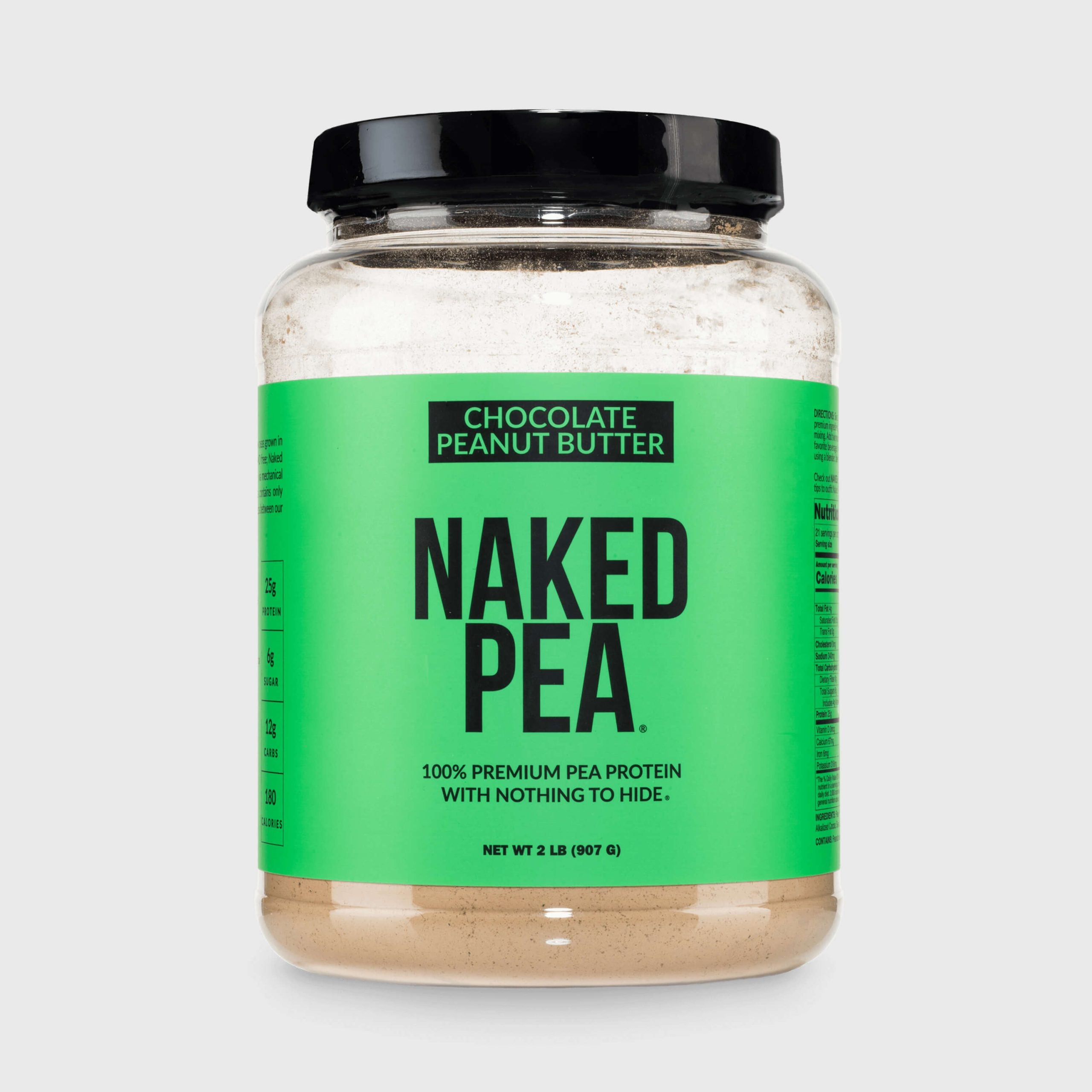 Chocolate Peanut Butter Pea Protein Powder - Chocolate PB - Chocolate Formula for Easy Mixing at Home or On the Go