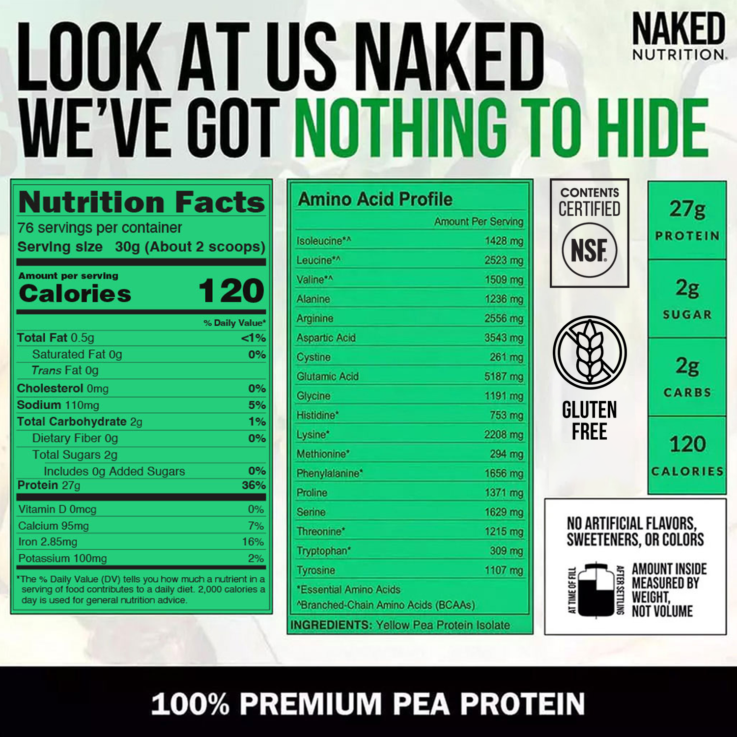 Pea Protein Powder - Unflavored - Value Size for Easy Mixing at Home or On the Go