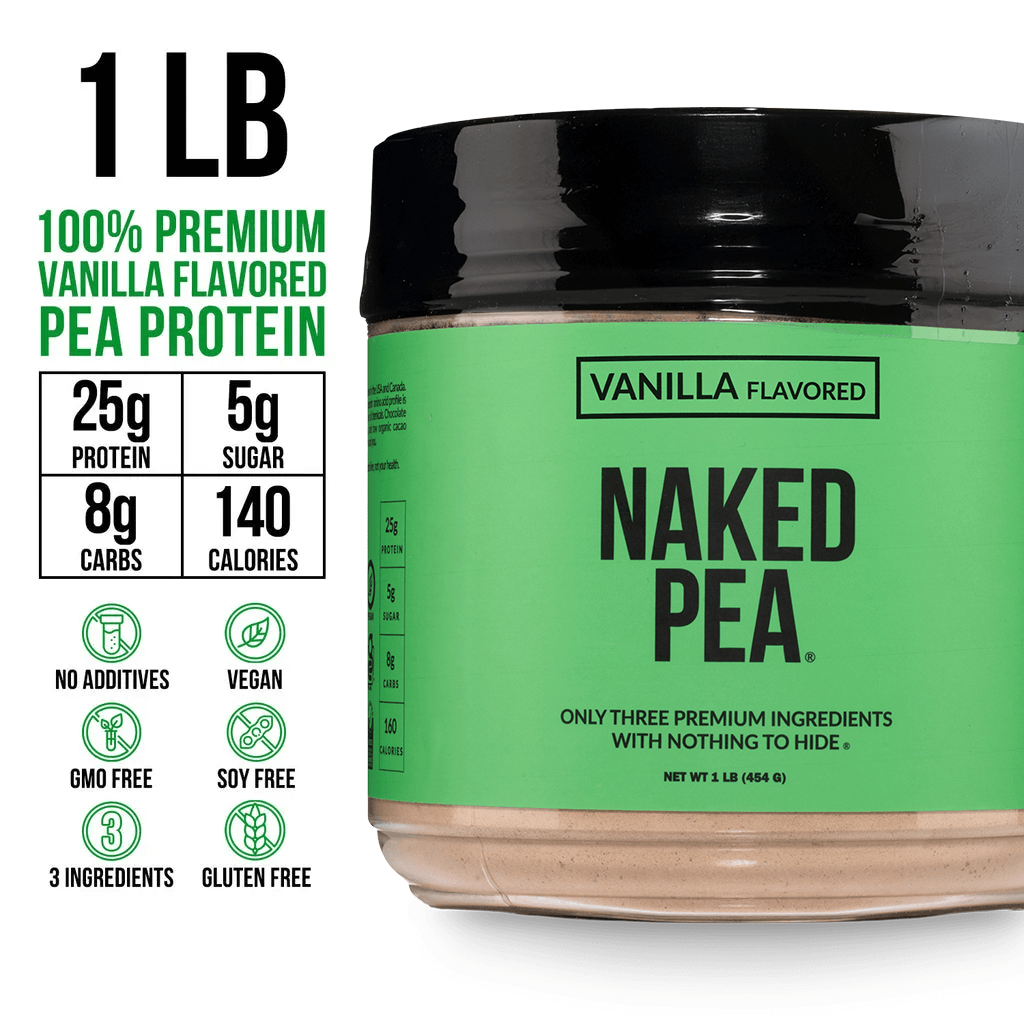 Vanilla Pea Protein Powder - Vanilla - Compact Size for Easy Mixing at Home or On the Go