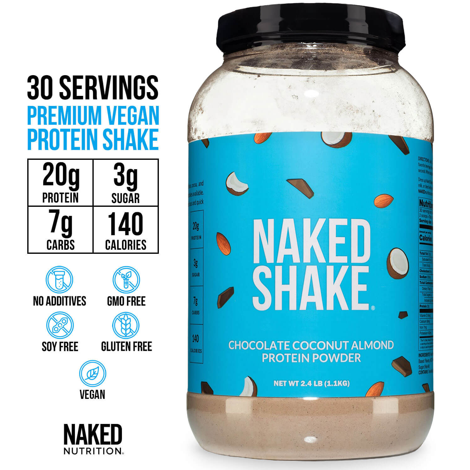 Chocolate Coconut Almond Protein Shake - Chocolate Coconut Almond with a Convenient Shake - Friendly Formula