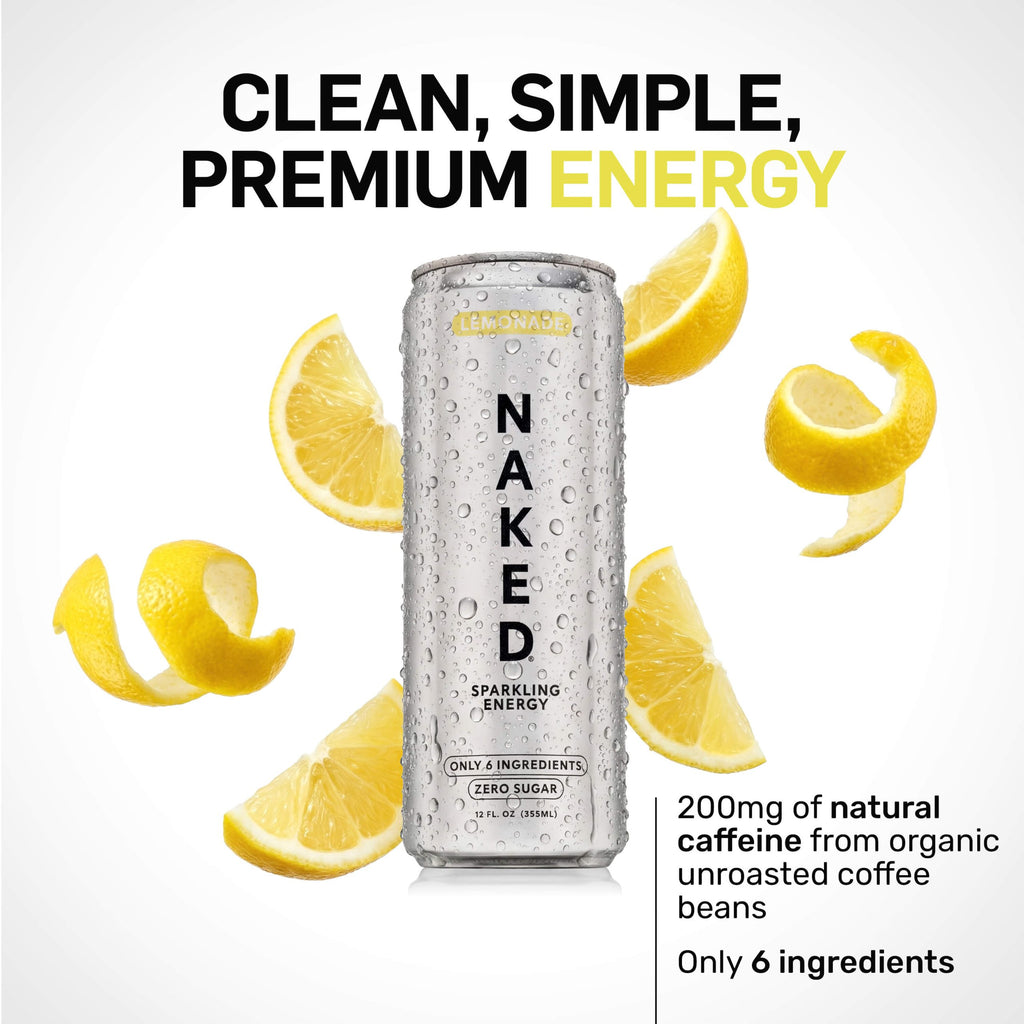 Lemonade Naked Sparkling Energy - Lemonade with a Convenient Shake - Friendly Formula
