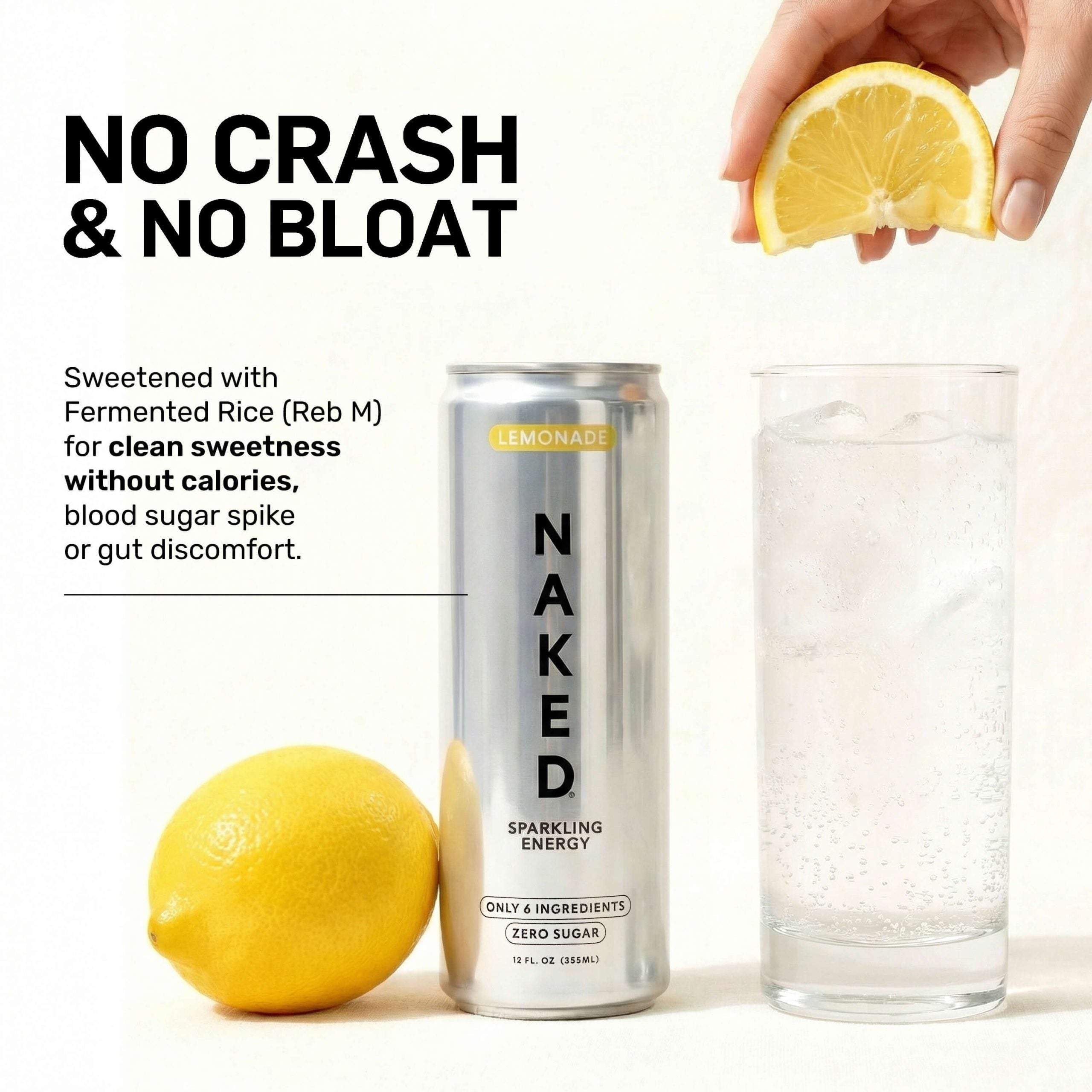 Lemonade Naked Sparkling Energy - Lemonade with a Convenient Shake - Friendly Formula