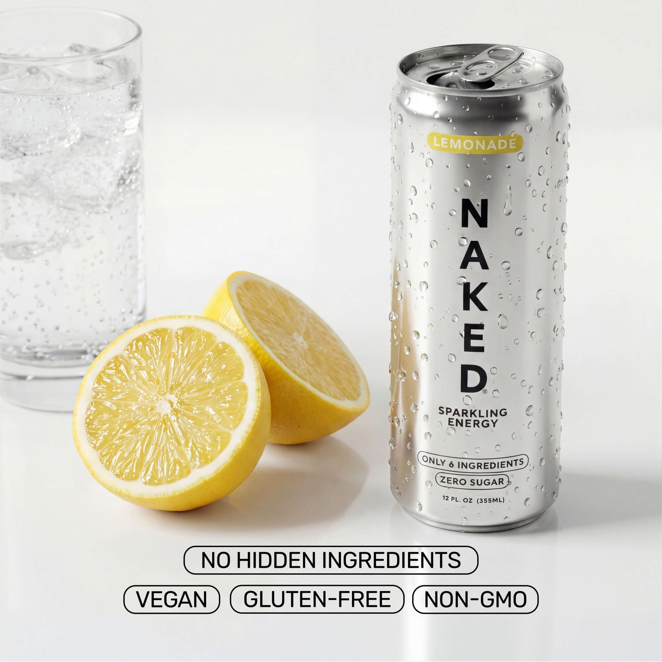 Lemonade Naked Sparkling Energy - Lemonade with a Convenient Shake - Friendly Formula