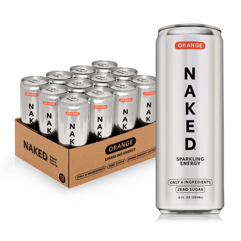 Orange Naked Sparkling Energy - Orange with a Convenient Shake - Friendly Formula