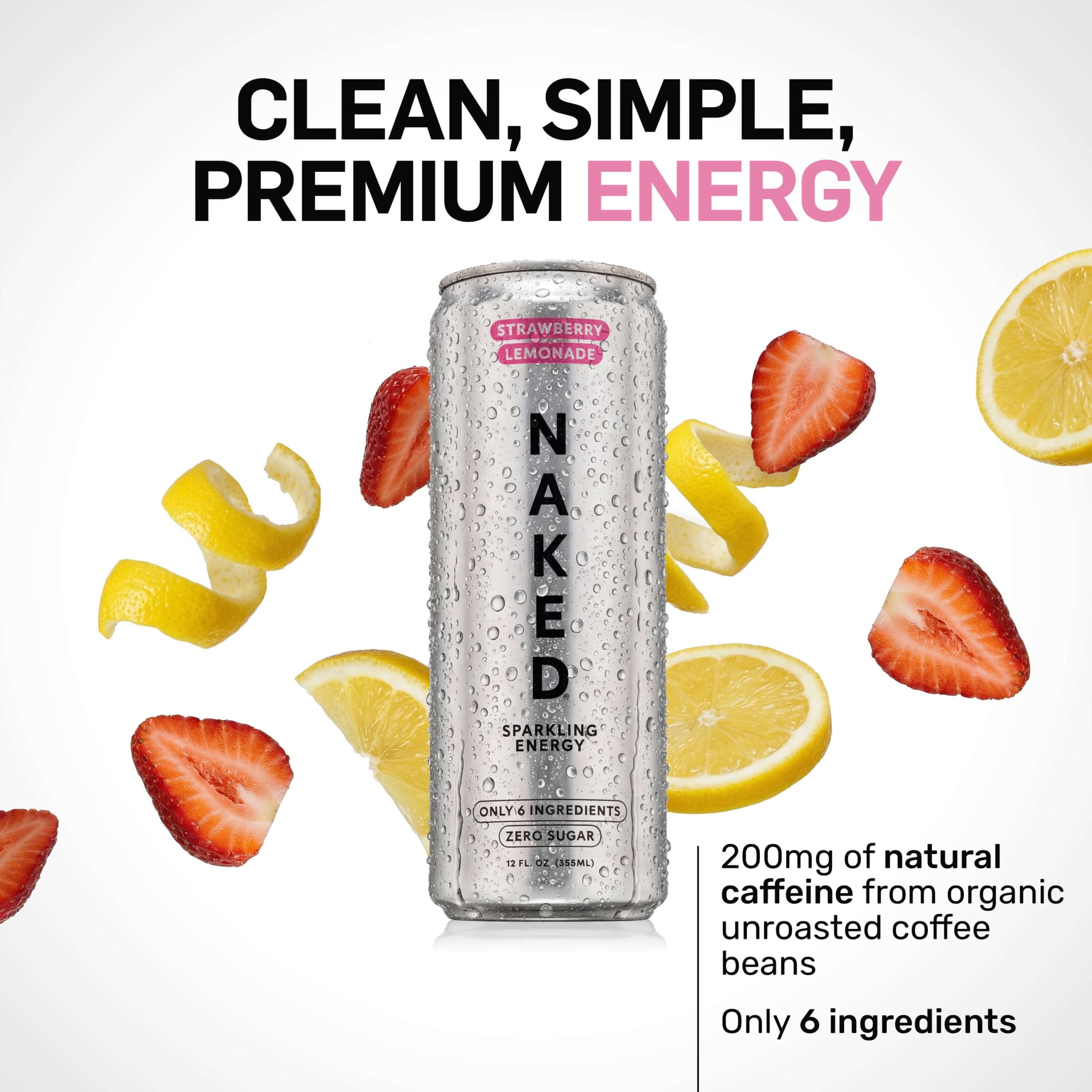Strawberry Lemonade Naked Sparkling Energy - Strawberry Lemonade with a Convenient Shake - Friendly Formula