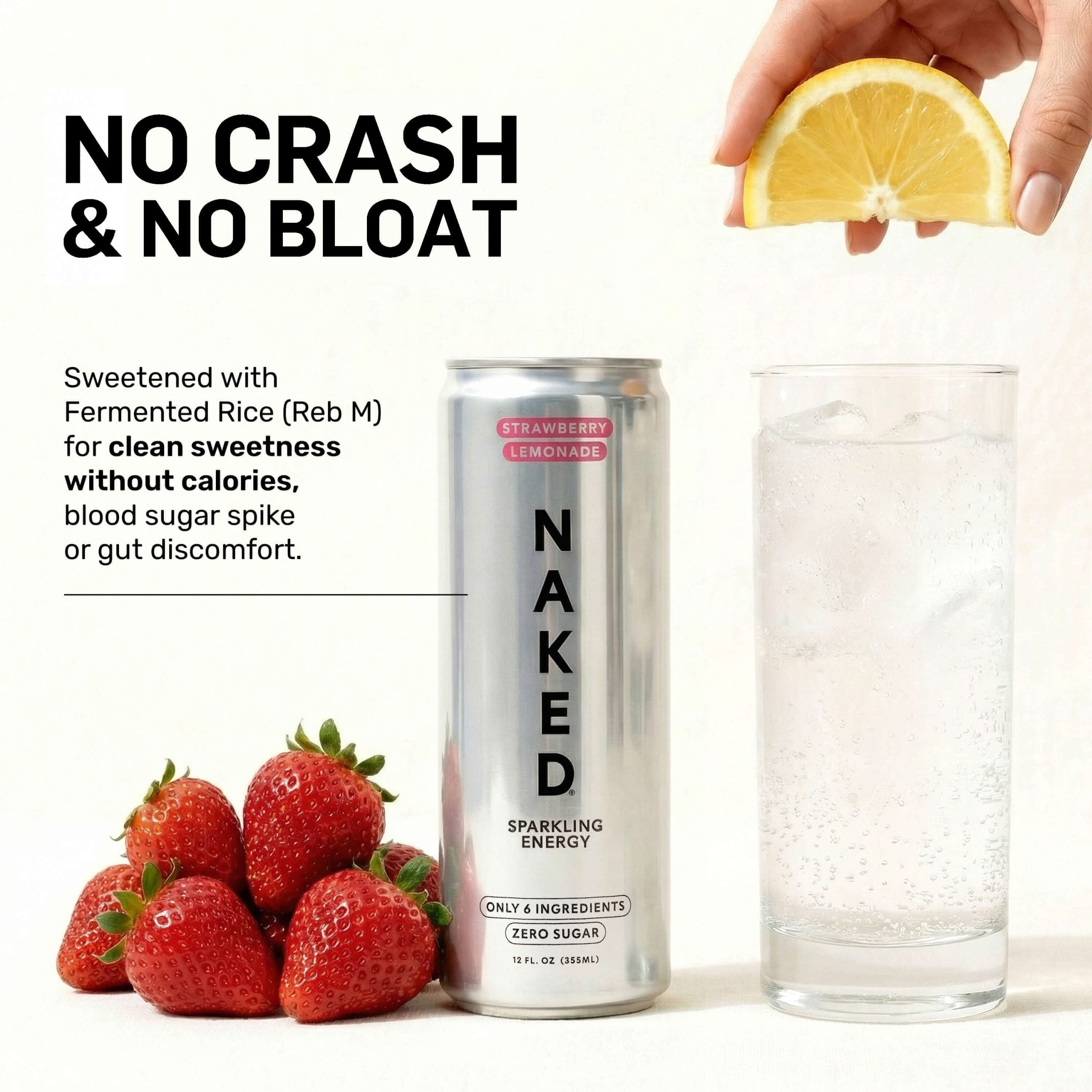 Strawberry Lemonade Naked Sparkling Energy - Strawberry Lemonade with a Convenient Shake - Friendly Formula