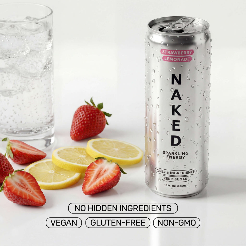 Strawberry Lemonade Naked Sparkling Energy - Strawberry Lemonade with a Convenient Shake - Friendly Formula