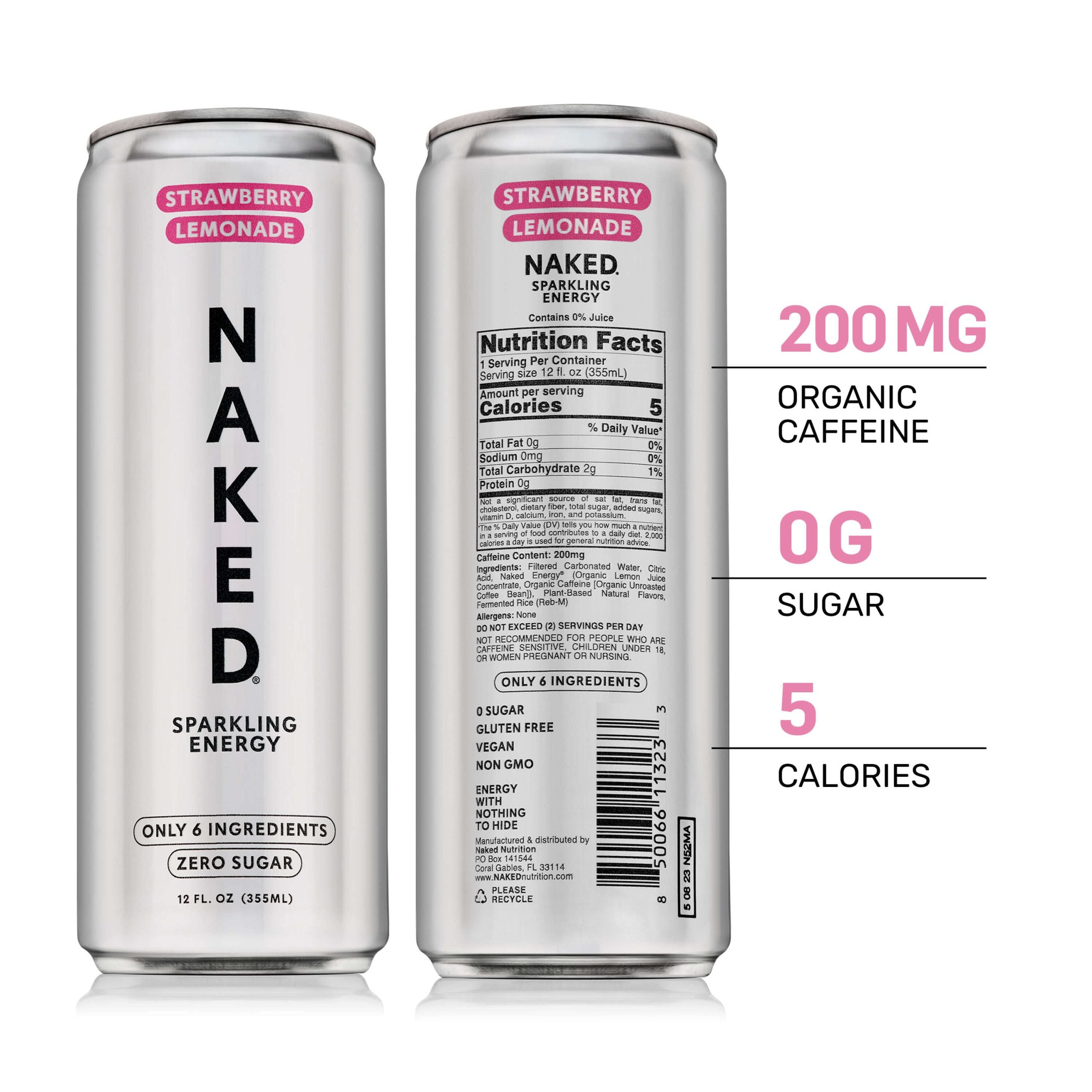 Strawberry Lemonade Naked Sparkling Energy - Strawberry Lemonade with a Convenient Shake - Friendly Formula