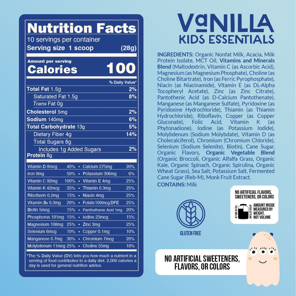 Kids Nutrition Shake - Vanilla Formula for Easy Everyday Family Routines