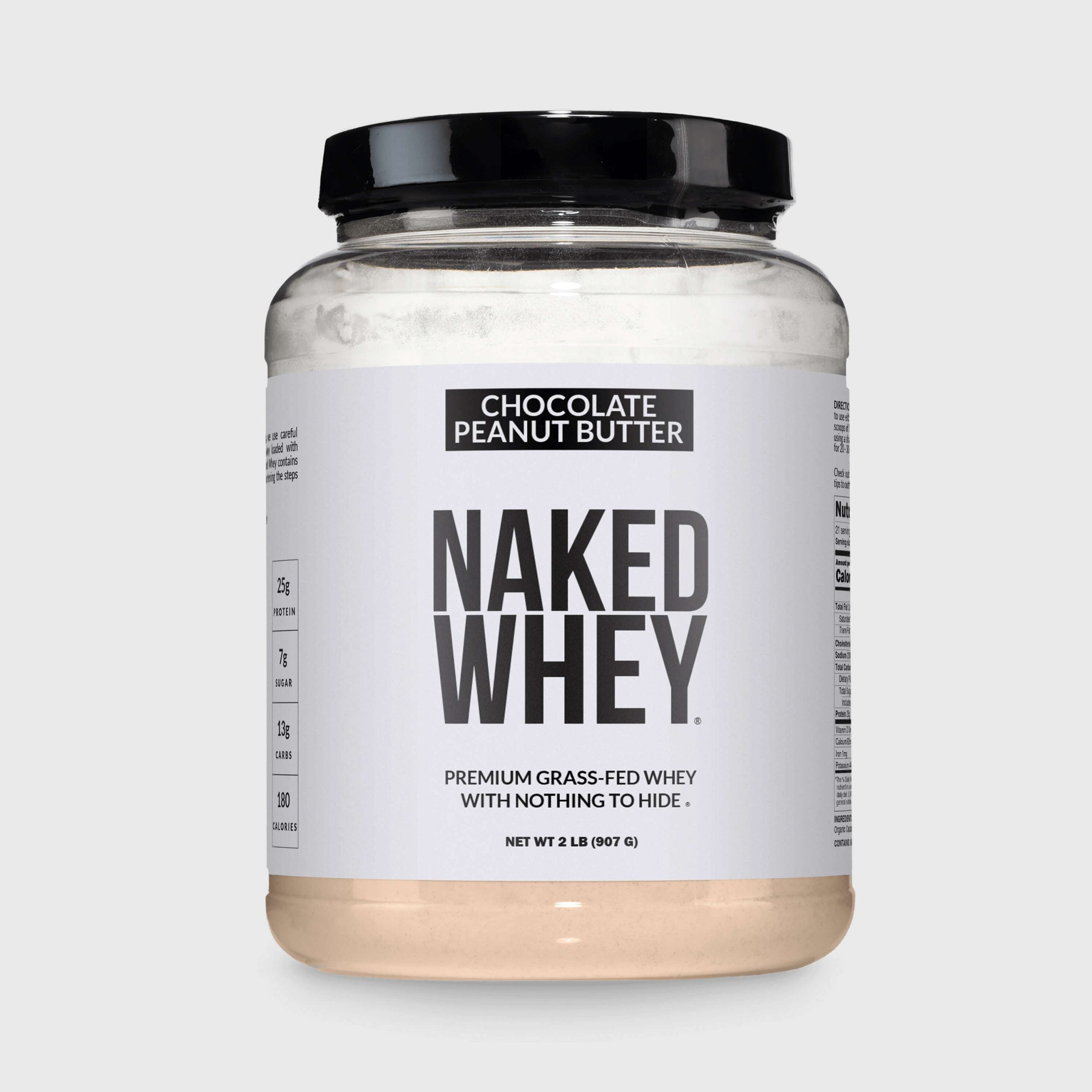 Chocolate Peanut Butter Whey Protein Powder 2LB - Chocolate PB for Easy Mixing at Home or On the Go