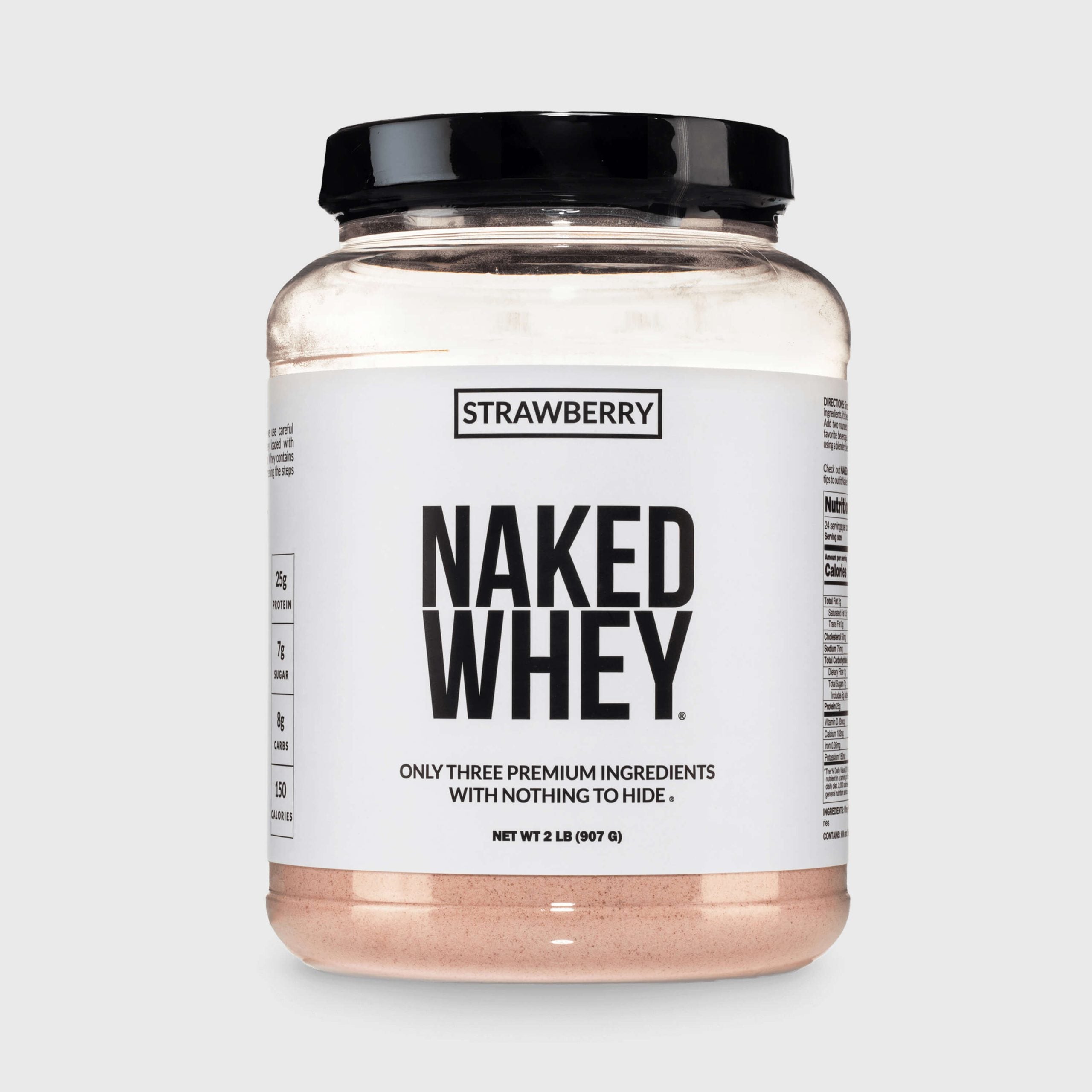 Strawberry Whey Protein Powder - Strawberry - Standard Size for Easy Mixing at Home or On the Go