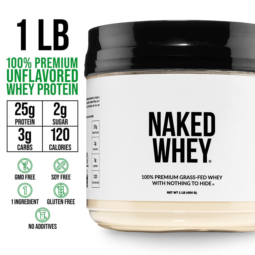 Grass Fed Whey Protein Powder - Unflavored - Compact Size for Easy Mixing at Home or On the Go