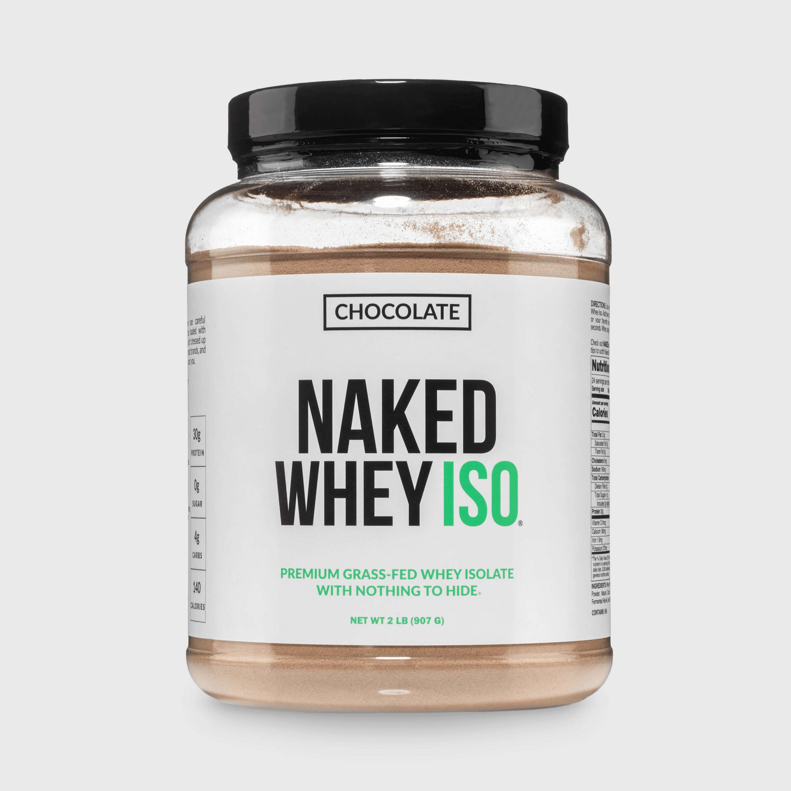 Chocolate Grass - Fed Whey Isolate Protein Powder - Chocolate for Easy Mixing at Home or On the Go