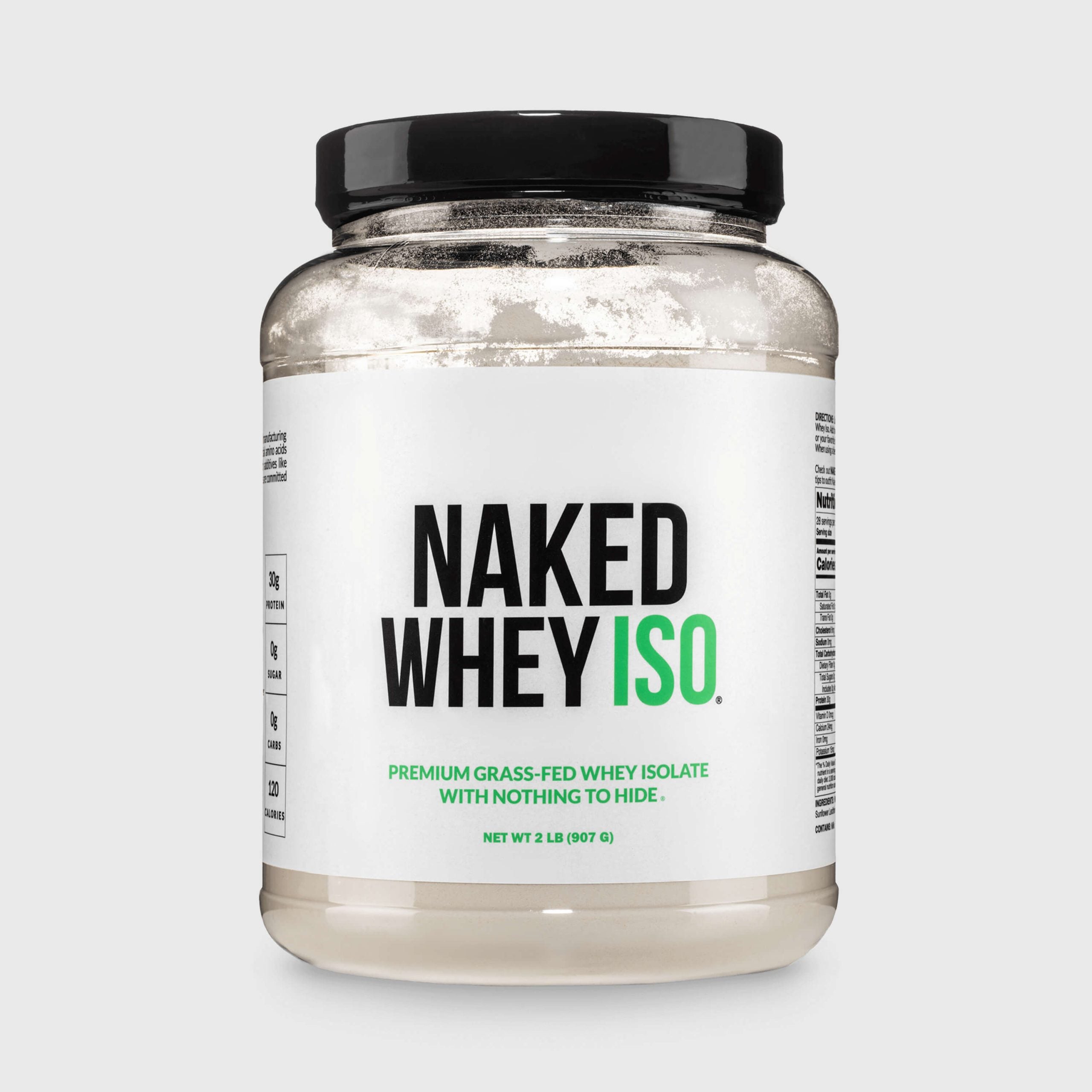 Grass Fed Whey Isolate Protein Powder - Unflavored for Easy Mixing at Home or On the Go