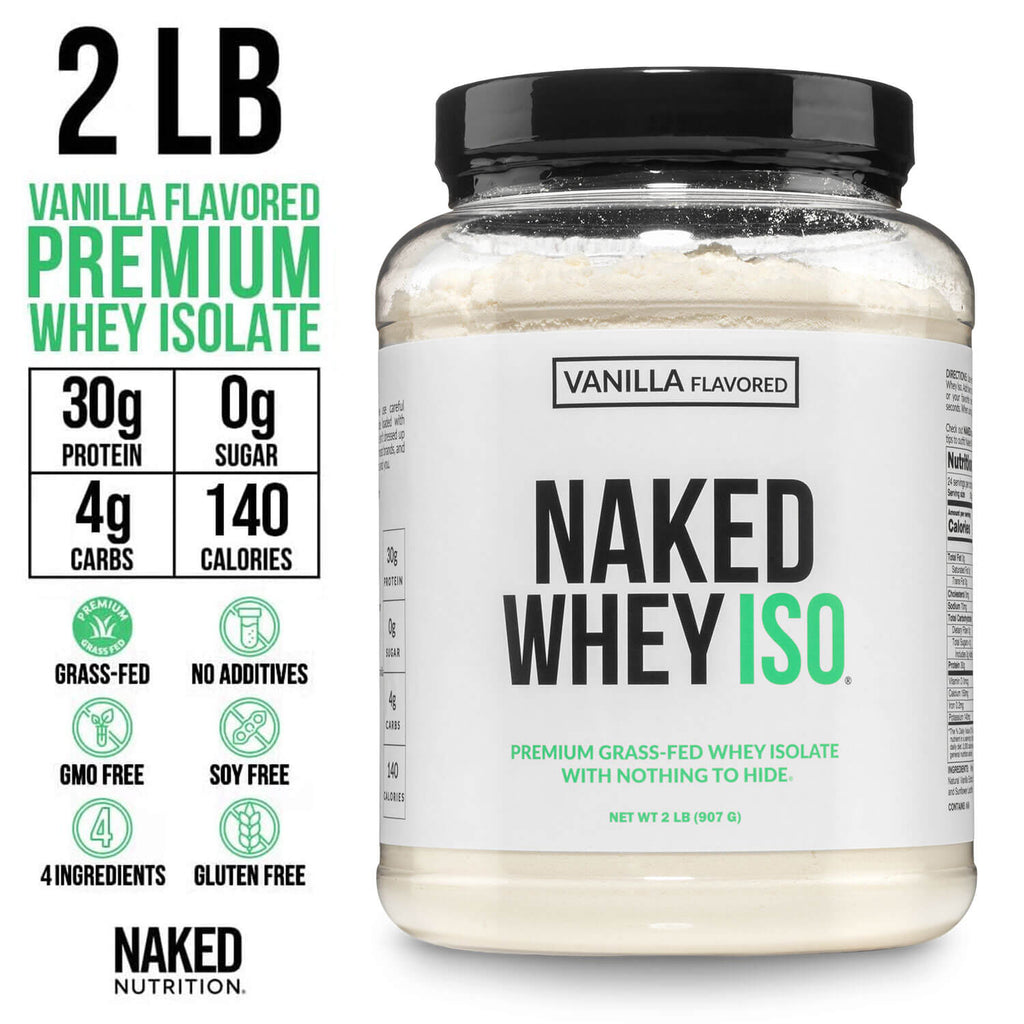 Vanilla Grass - Fed Whey Isolate Protein Powder - Vanilla for Easy Mixing at Home or On the Go