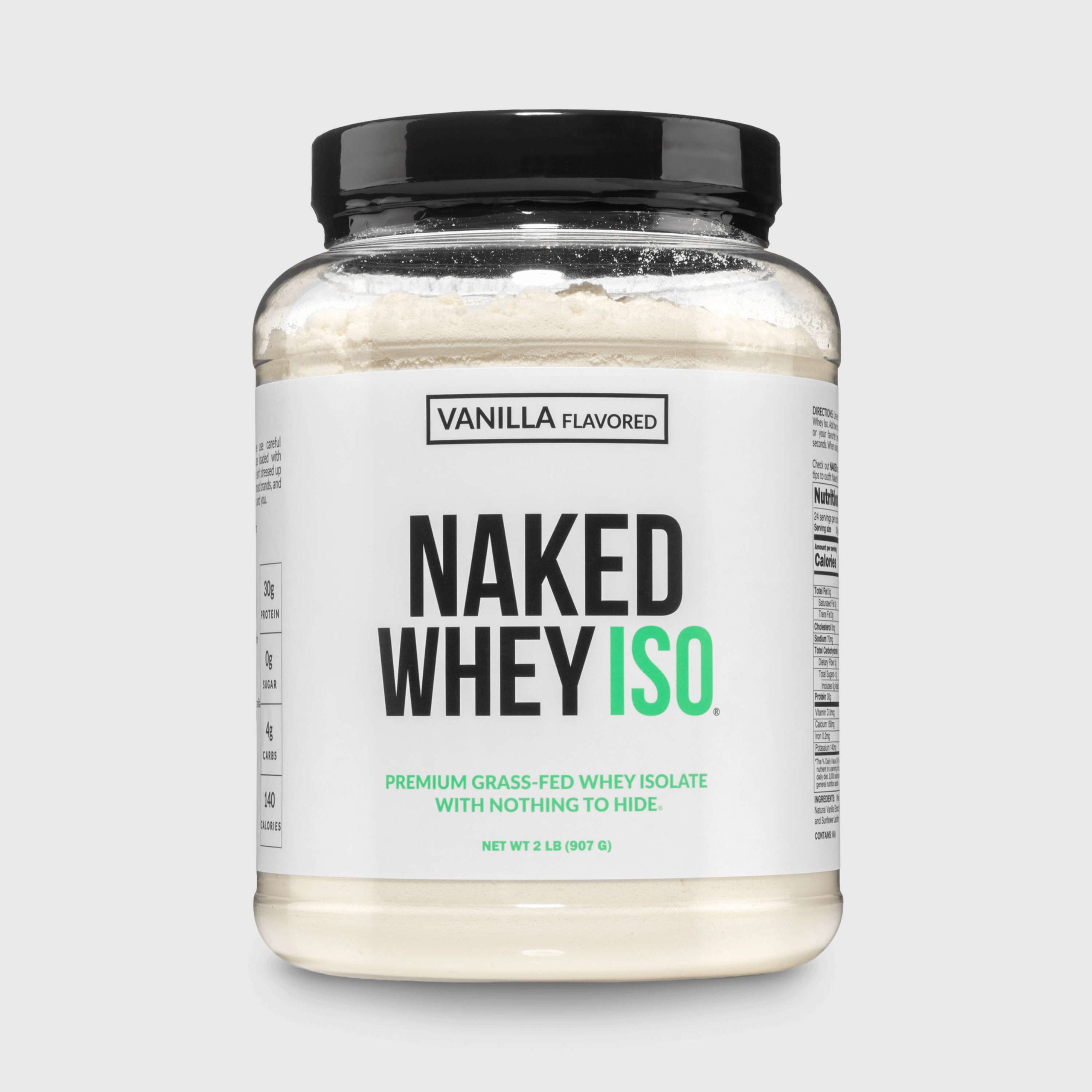 Vanilla Grass - Fed Whey Isolate Protein Powder - Vanilla for Easy Mixing at Home or On the Go