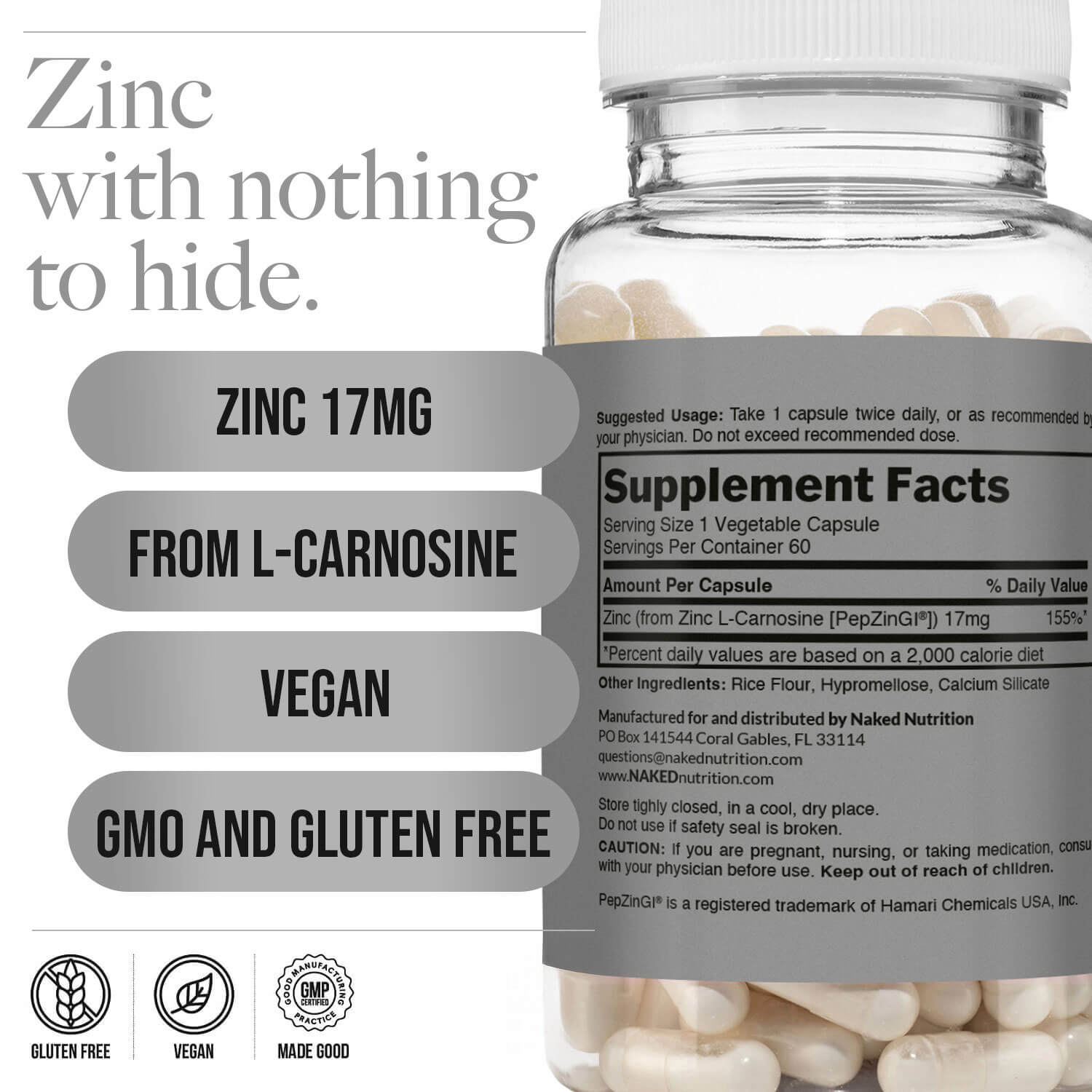 Daily Zinc Supplement - Zinc for Convenient Home or Travel Use