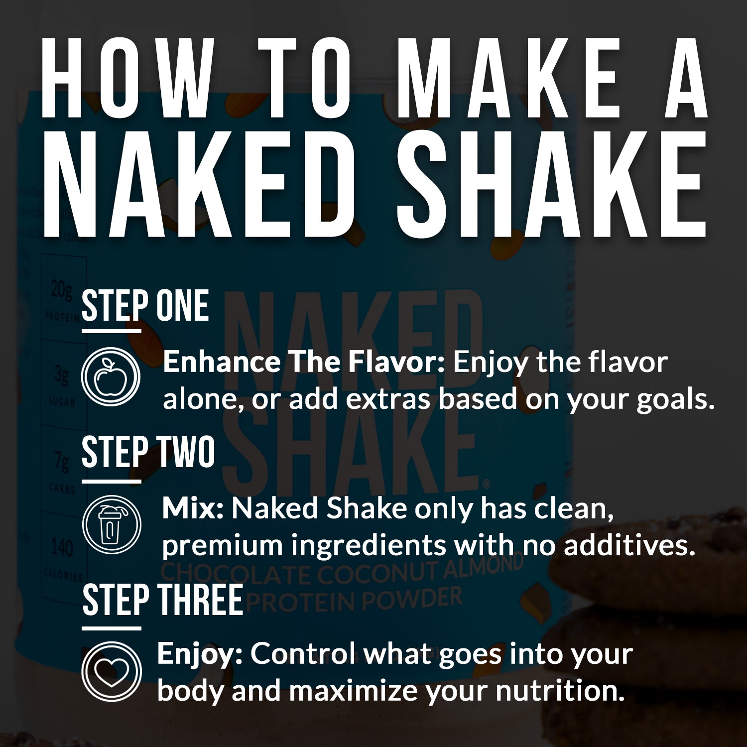 Chocolate Coconut Almond Protein Shake - Chocolate Coconut Almond with a Convenient Shake - Friendly Formula