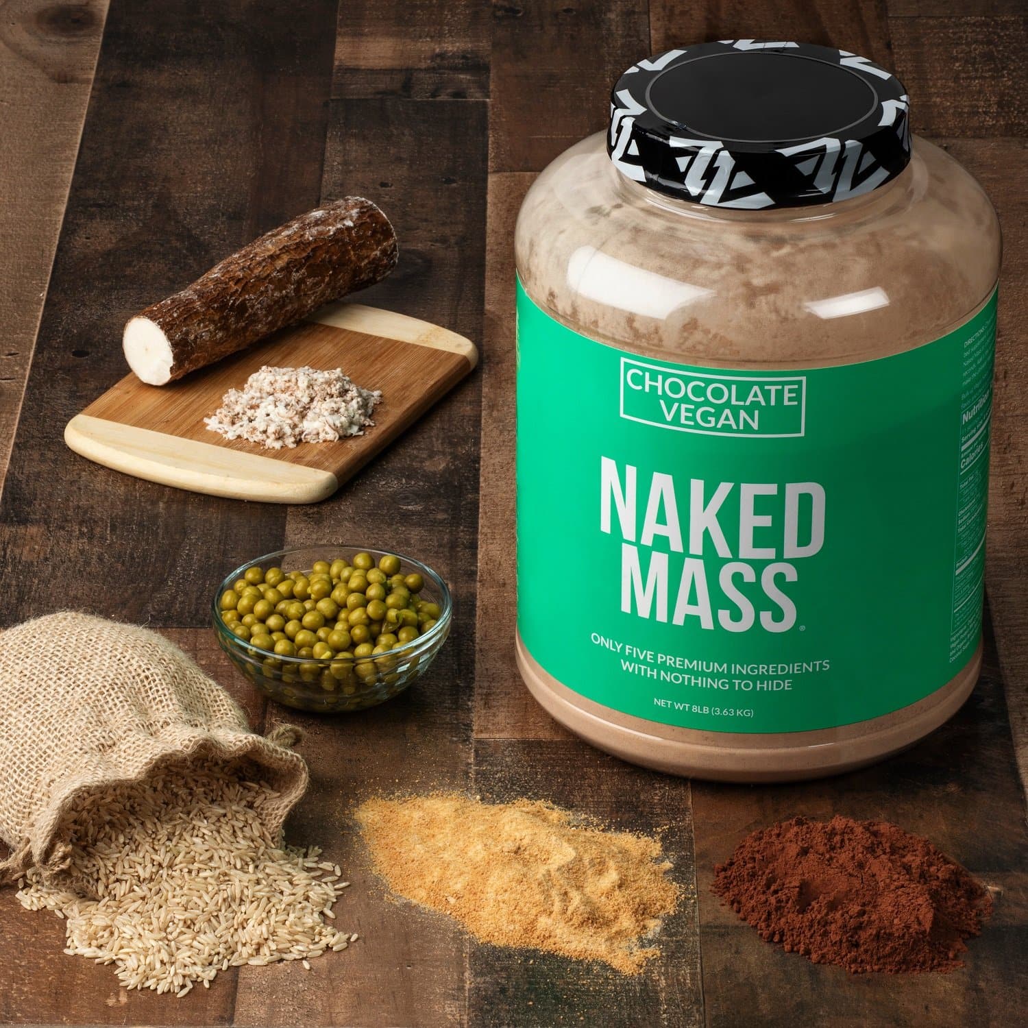 Chocolate Vegan Mass Gainer Supplement - Chocolate (Vegan) 12LB with an Easy - Mix High - Calorie Formula