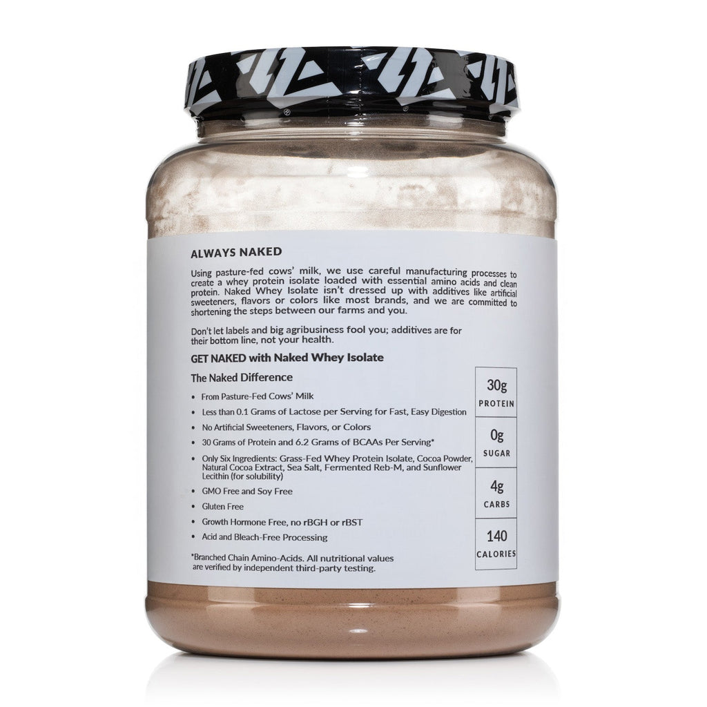 Chocolate Grass - Fed Whey Isolate Protein Powder - Chocolate for Easy Mixing at Home or On the Go