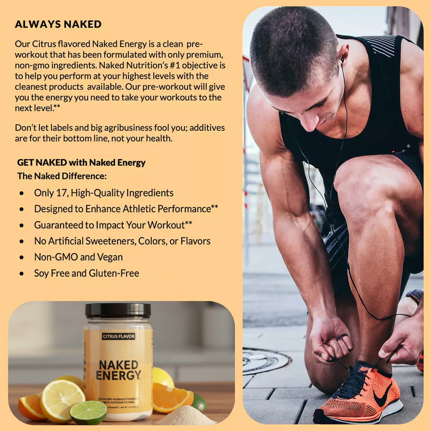 Citrus Pre Workout Supplement - Citrus with an Easy - Mix Workout Format